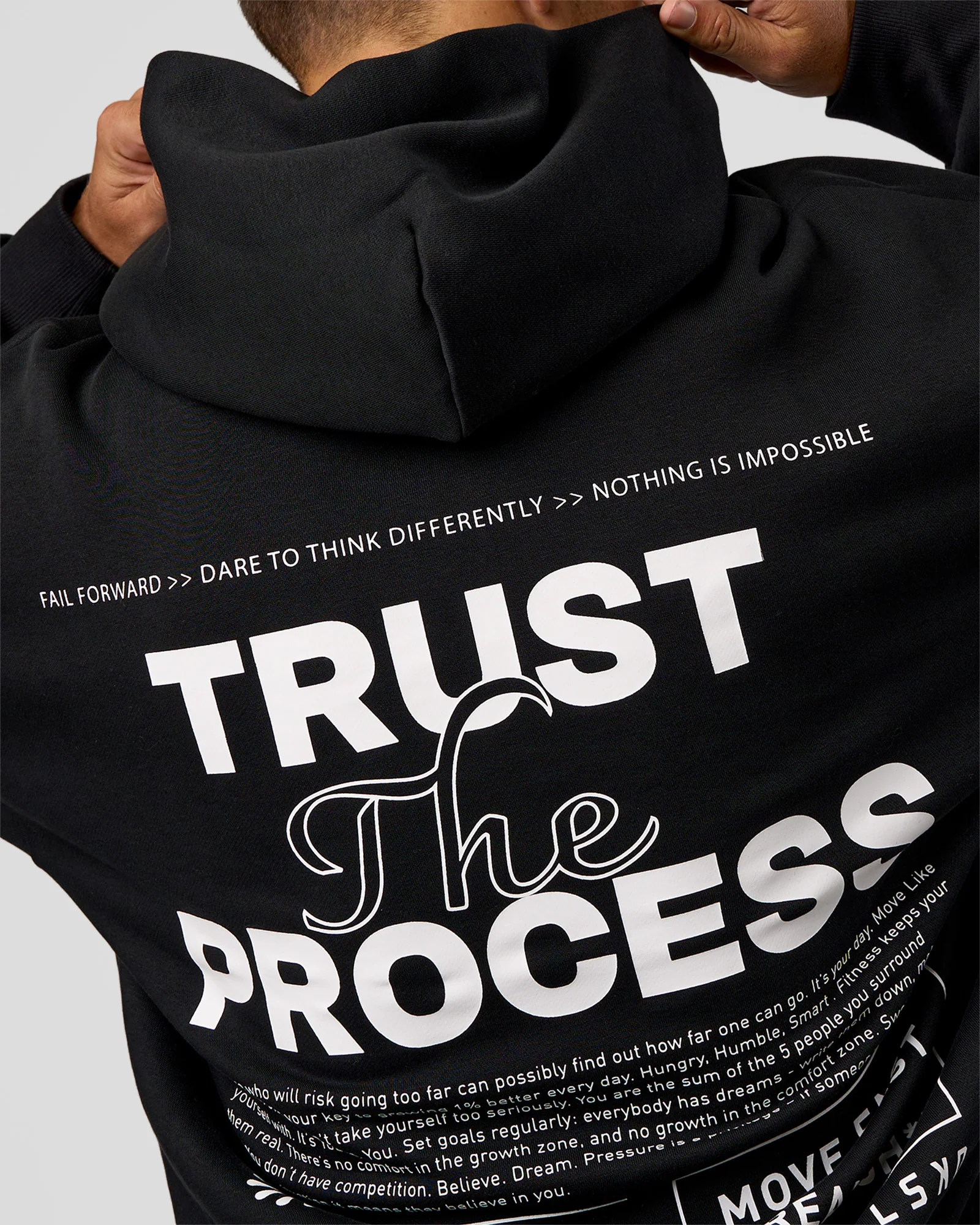 Trust The Process Unisex Oversized Hoodie - Black-White - Image 7