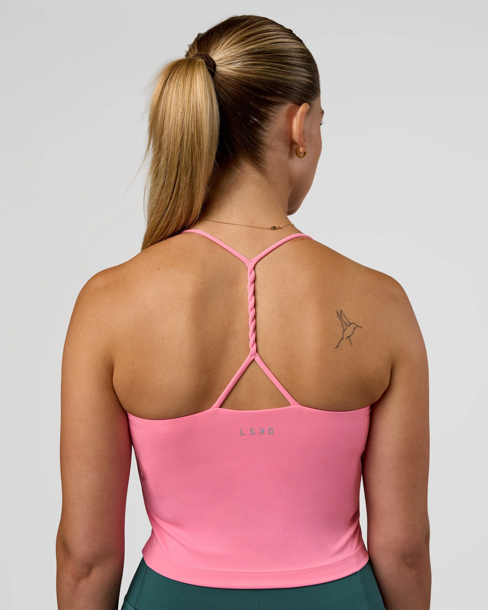 Twister Shelf Bra Tank - Candy Pink - Image 2