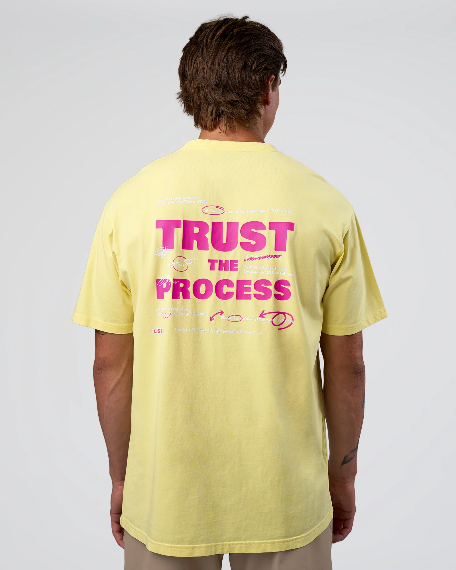 Unfit Club FLXCotton Oversized Tee - Yellow Fizz Washed-Ultra Fuchsia - Image 3