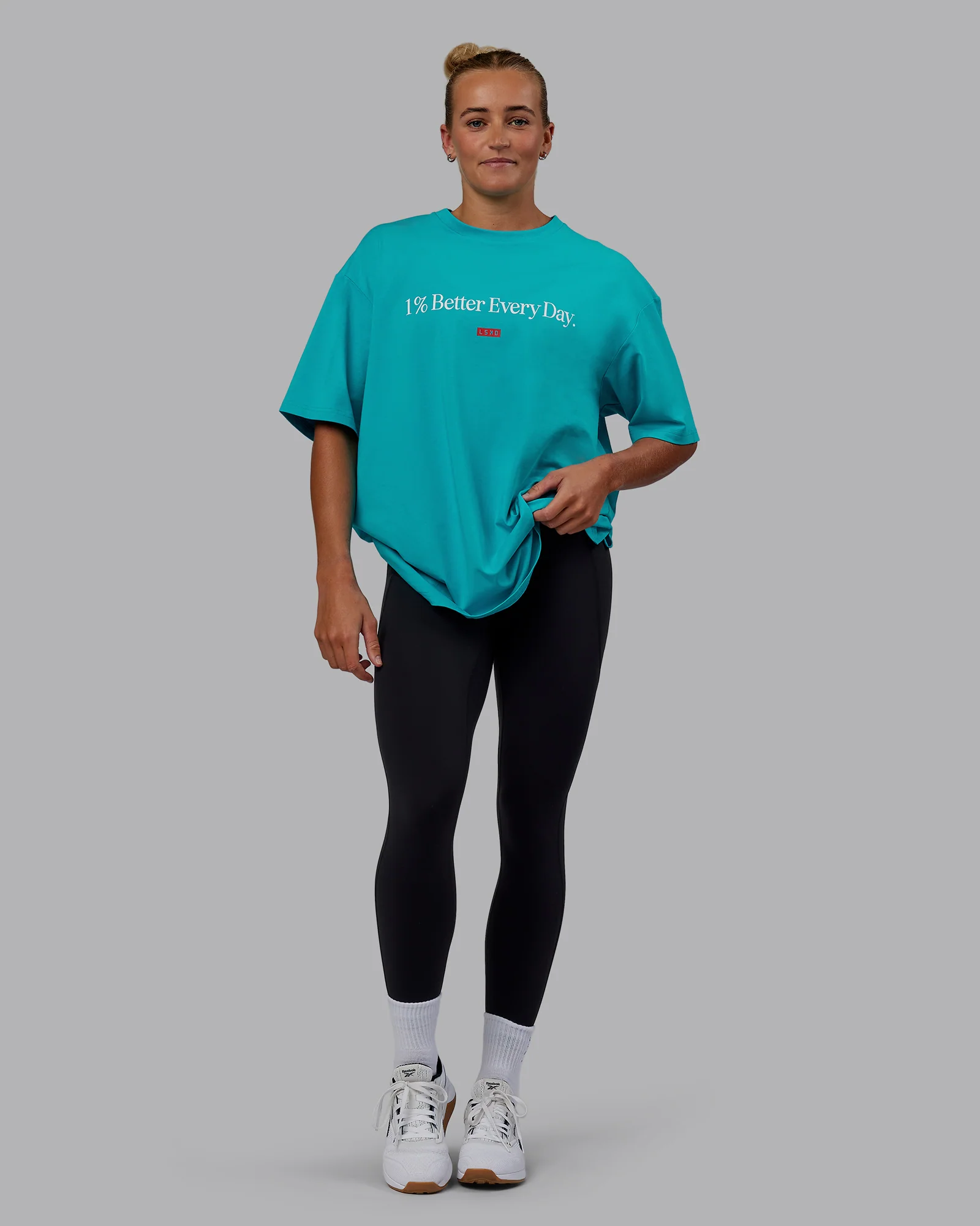 1% Better FLXCotton Tee Oversize - Blue Bird-White - Image 11
