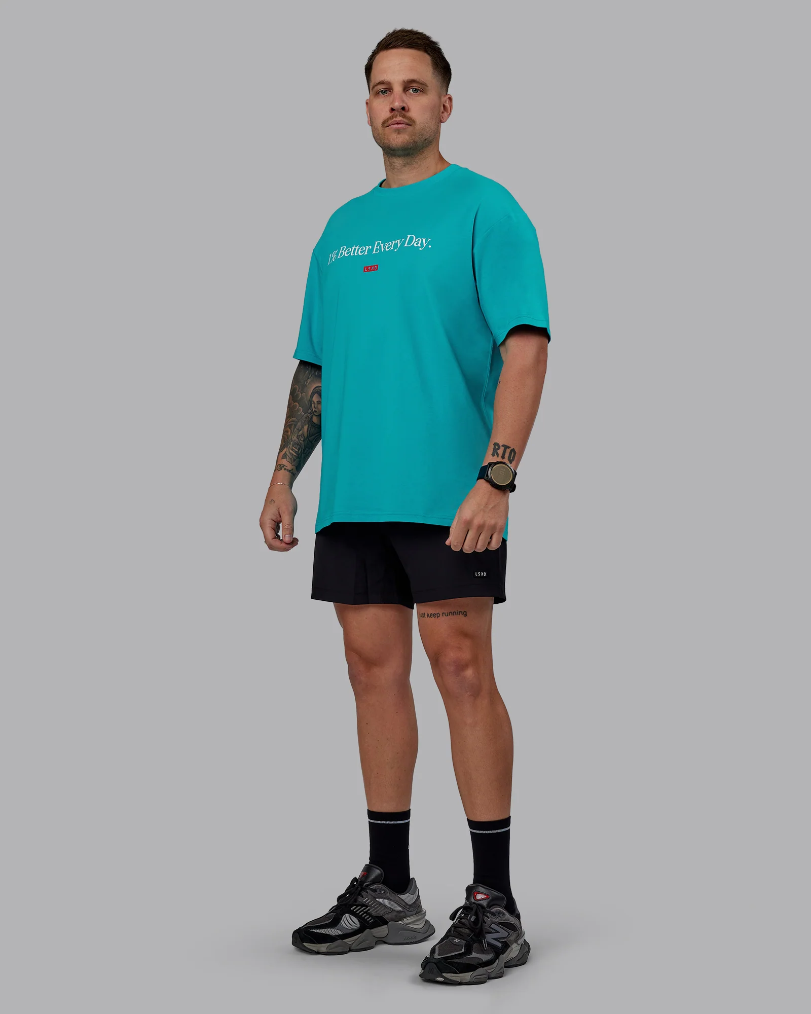 1% Better FLXCotton Tee Oversize - Blue Bird-White - Image 12