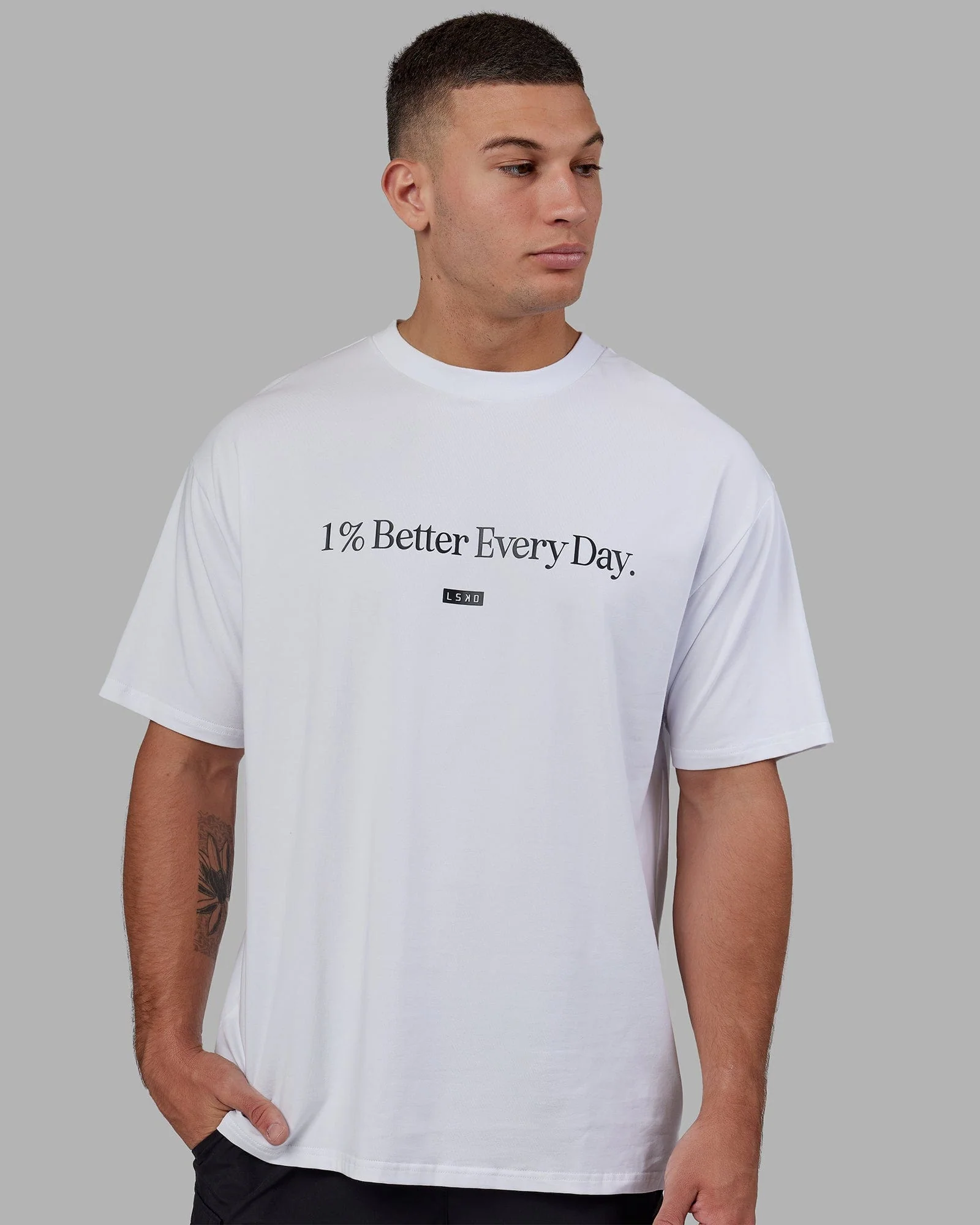 1% Better FLXCotton Tee Oversize - White - Image 6
