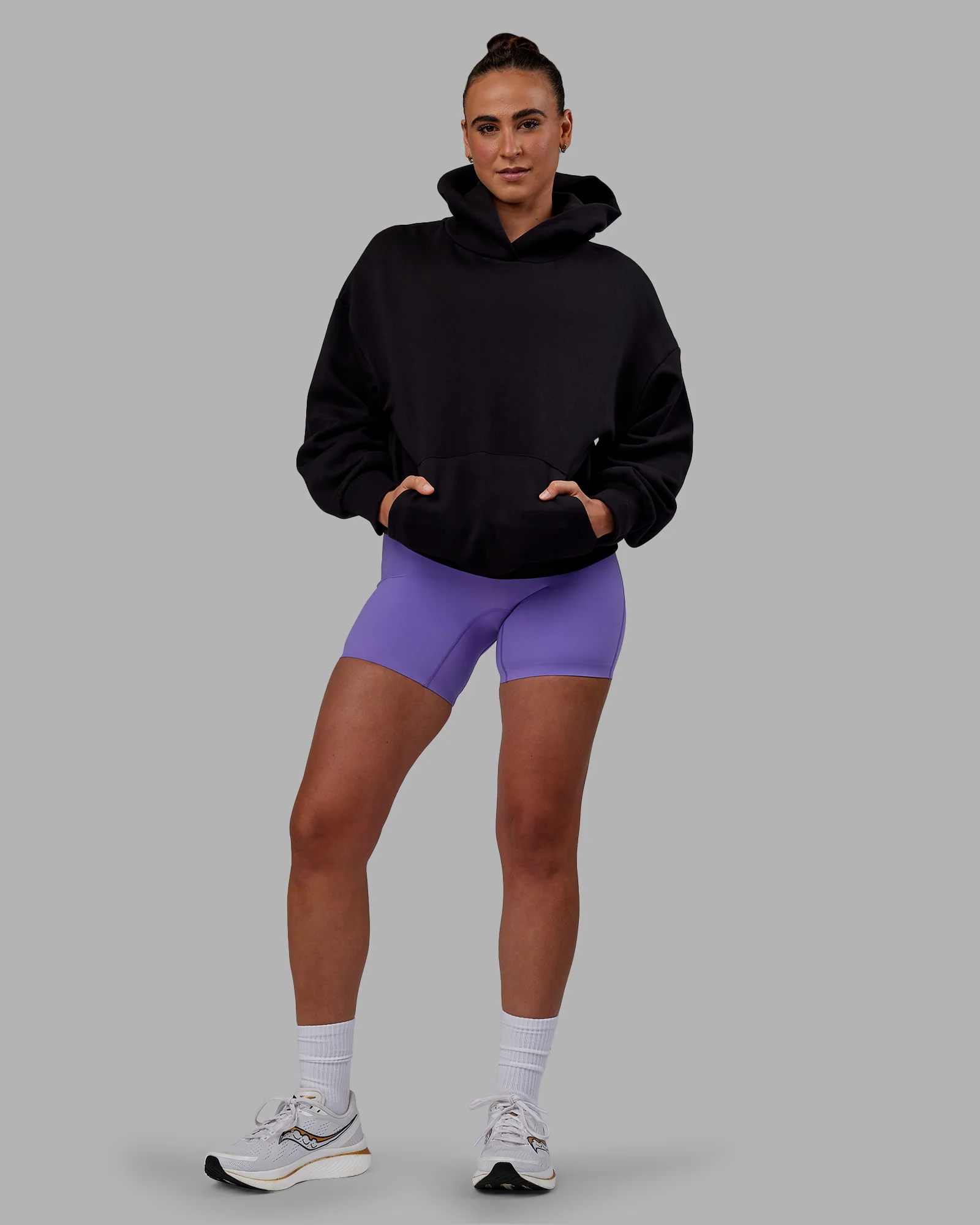 Keep on Running Oversize Hoodie - Black-White - Image 11