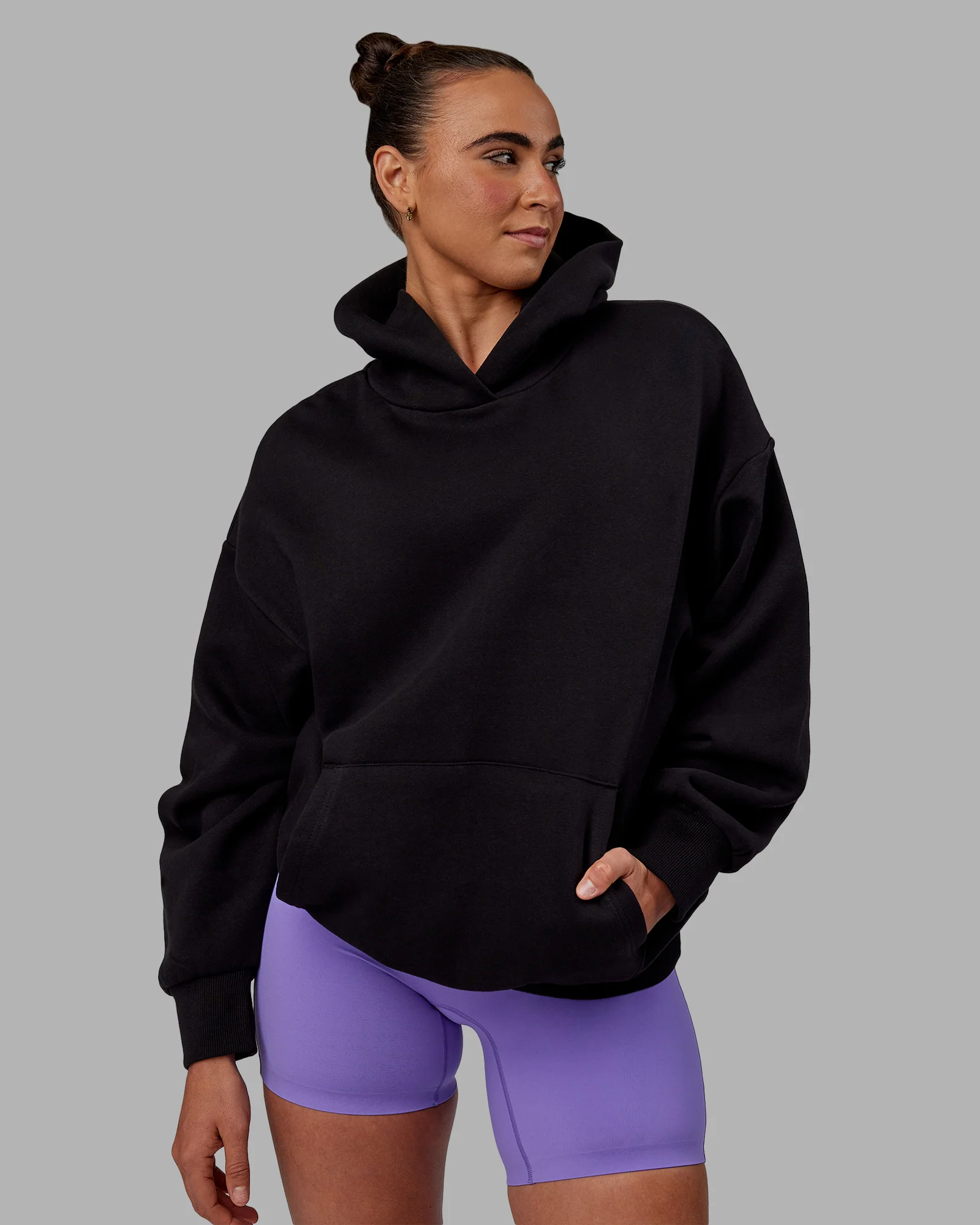 Keep on Running Oversize Hoodie - Black-White - Image 3
