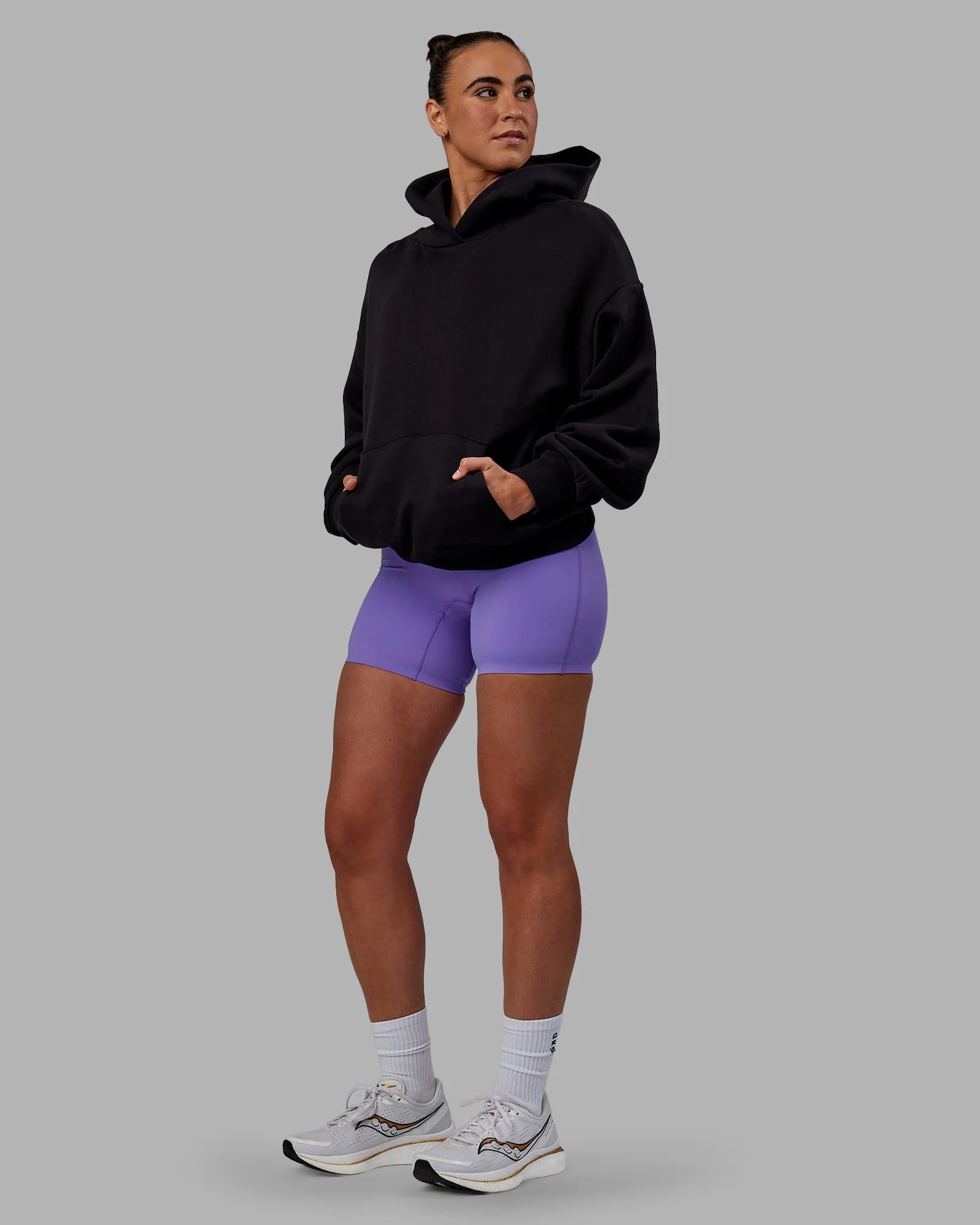 Keep on Running Oversize Hoodie - Black-White - Image 5