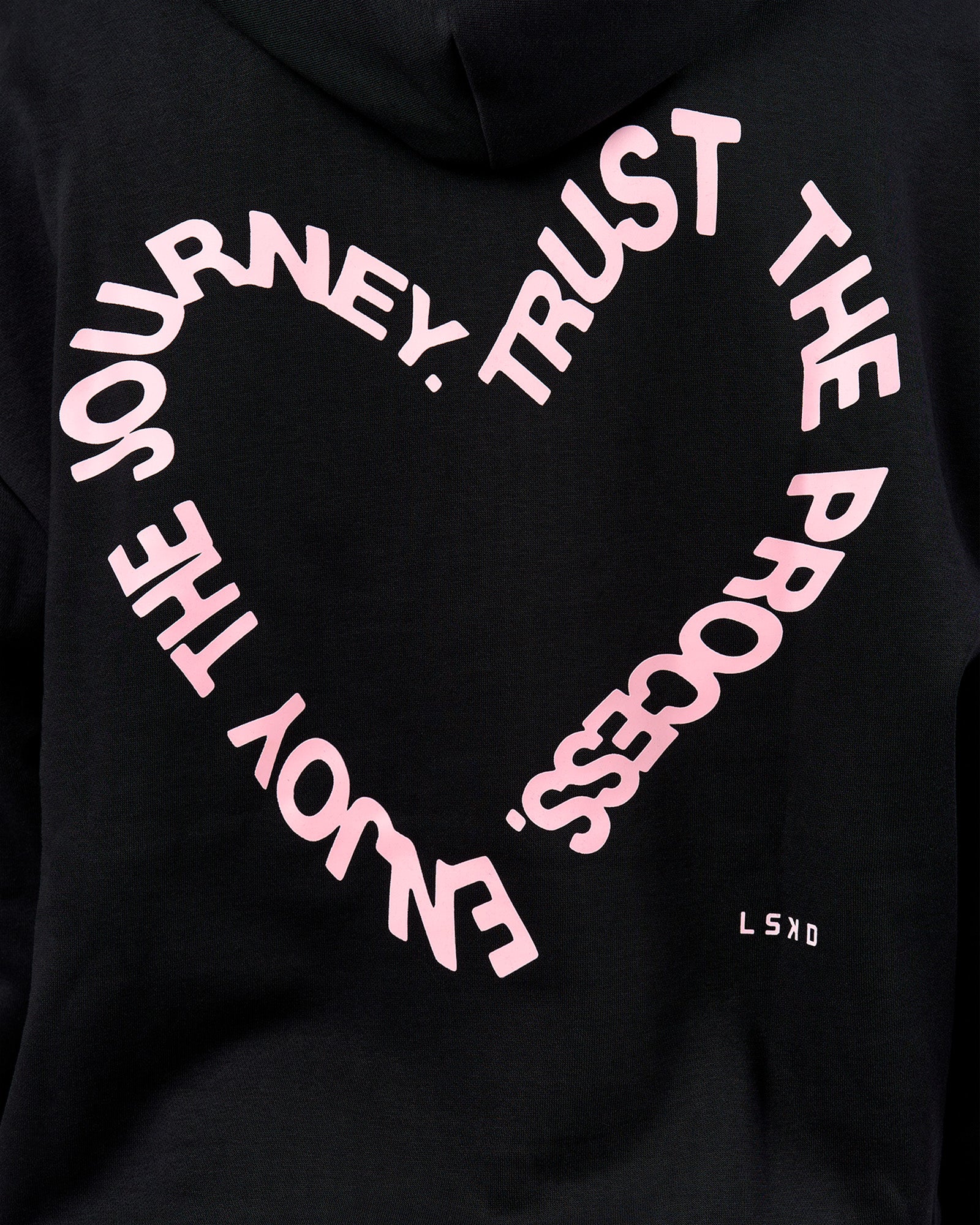 Unisex Love The Process Oversize Hoodie - Black-Marshmallow - Image 9