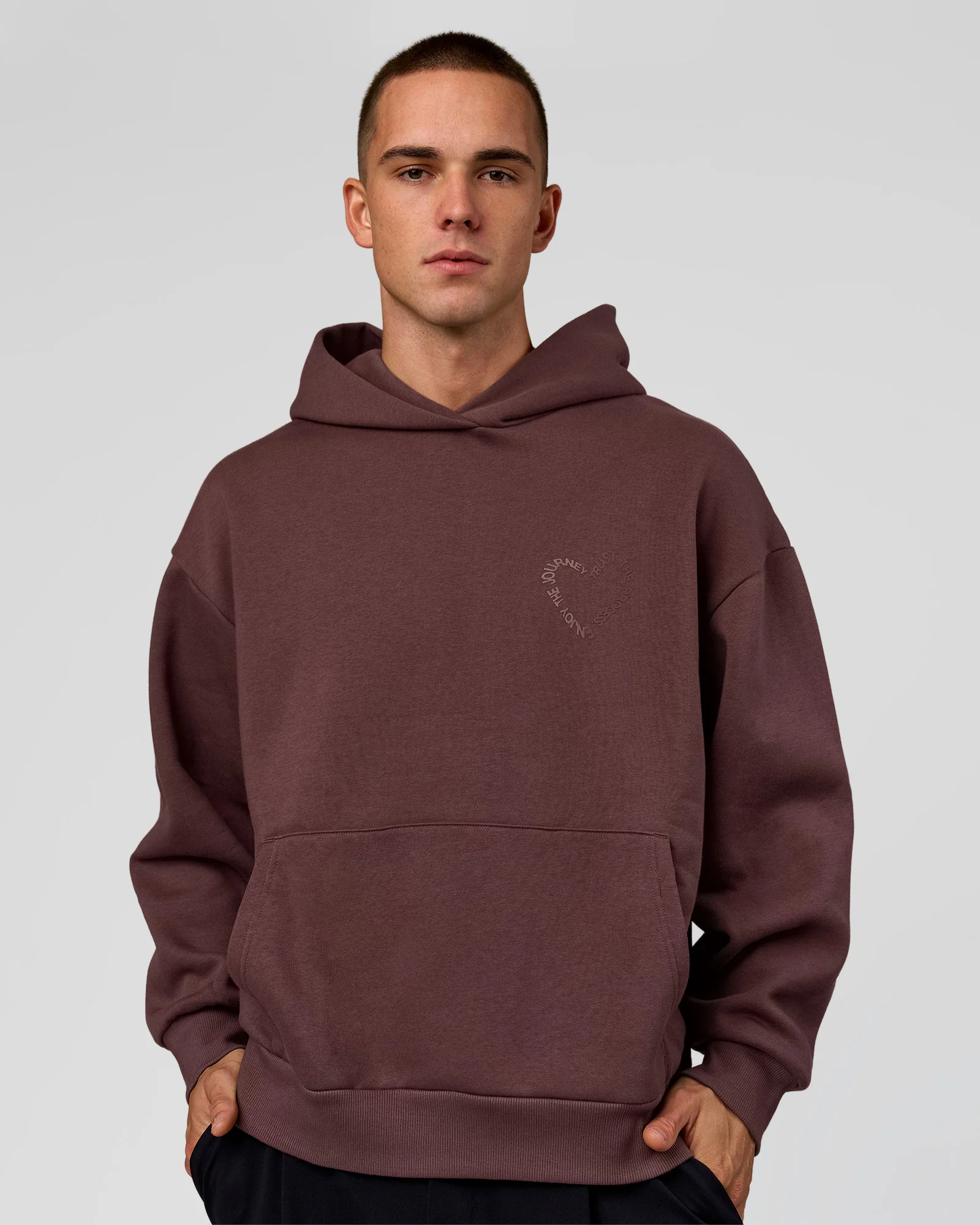Unisex Love The Process Oversize Hoodie - Cocoa Powder-Hot Chocolate - Image 2