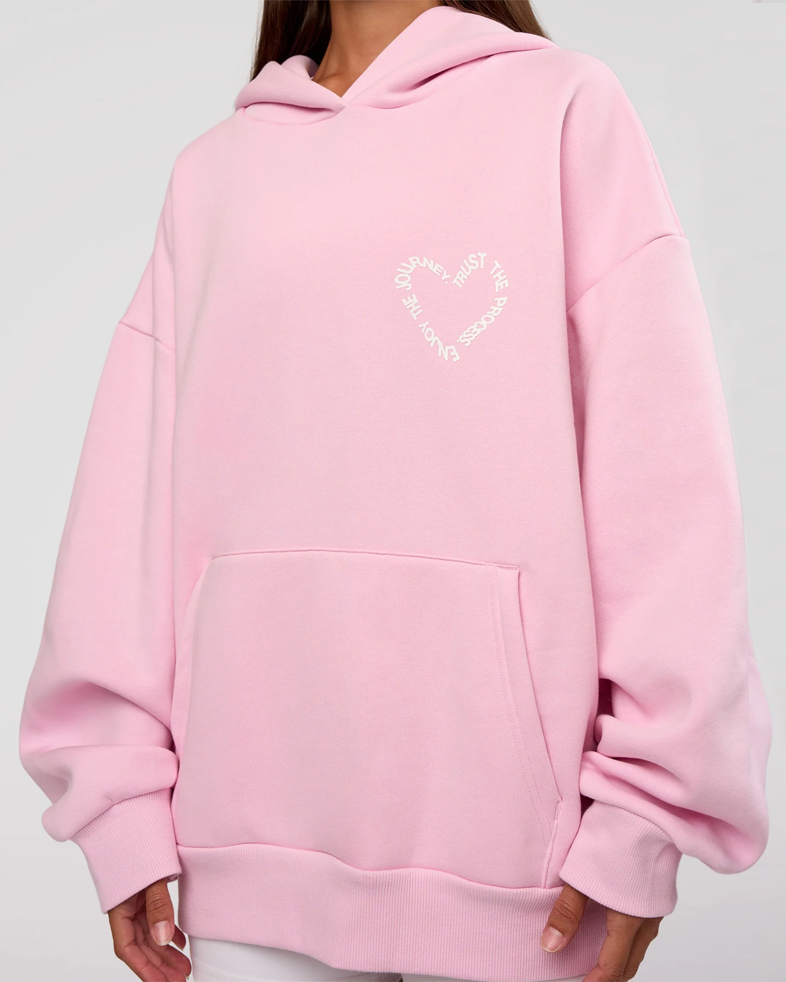 Unisex Love The Process Oversize Hoodie - Marshmallow-White - Image 11