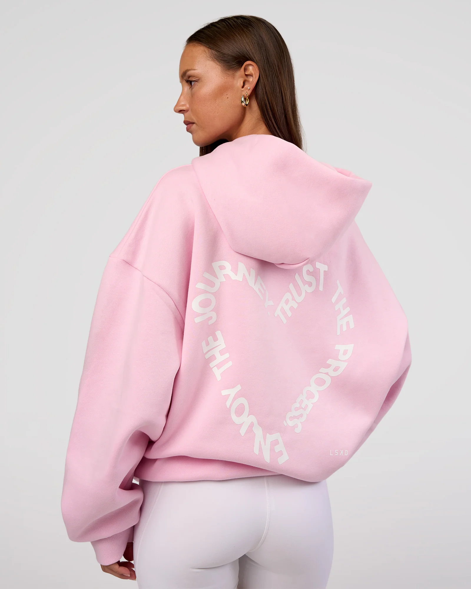 Unisex Love The Process Oversize Hoodie - Marshmallow-White - Image 13