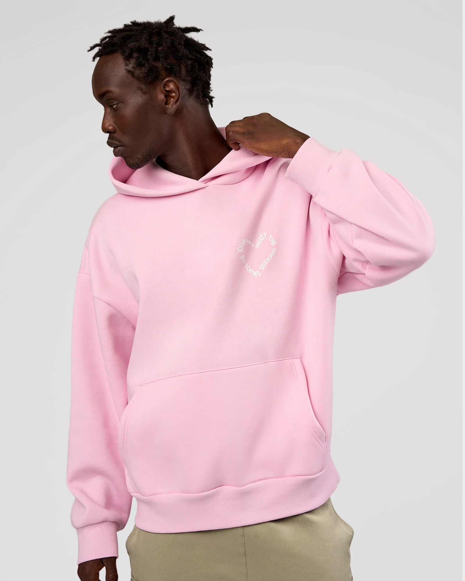 Unisex Love The Process Oversize Hoodie - Marshmallow-White - Image 4