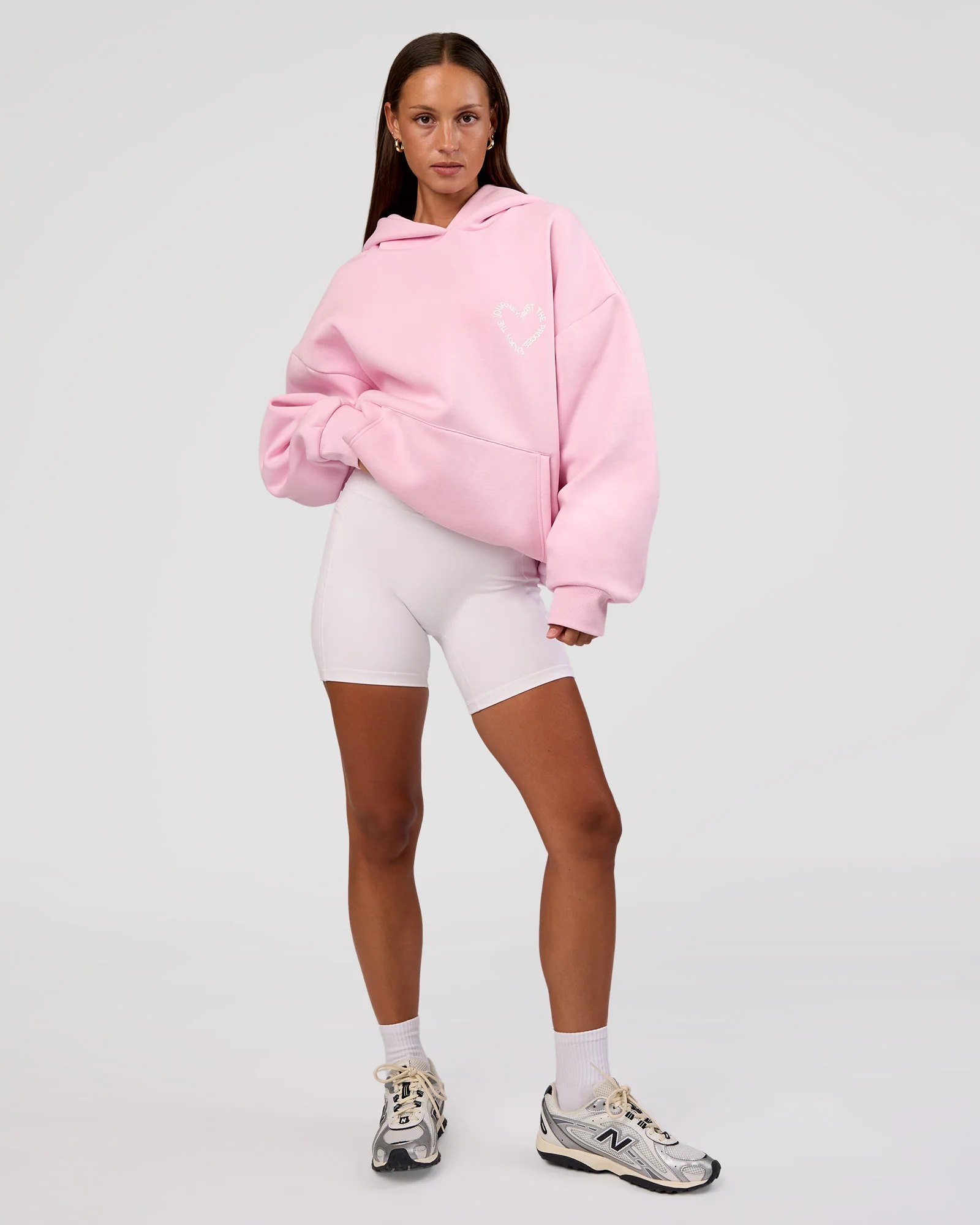 Unisex Love The Process Oversize Hoodie - Marshmallow-White - Image 7