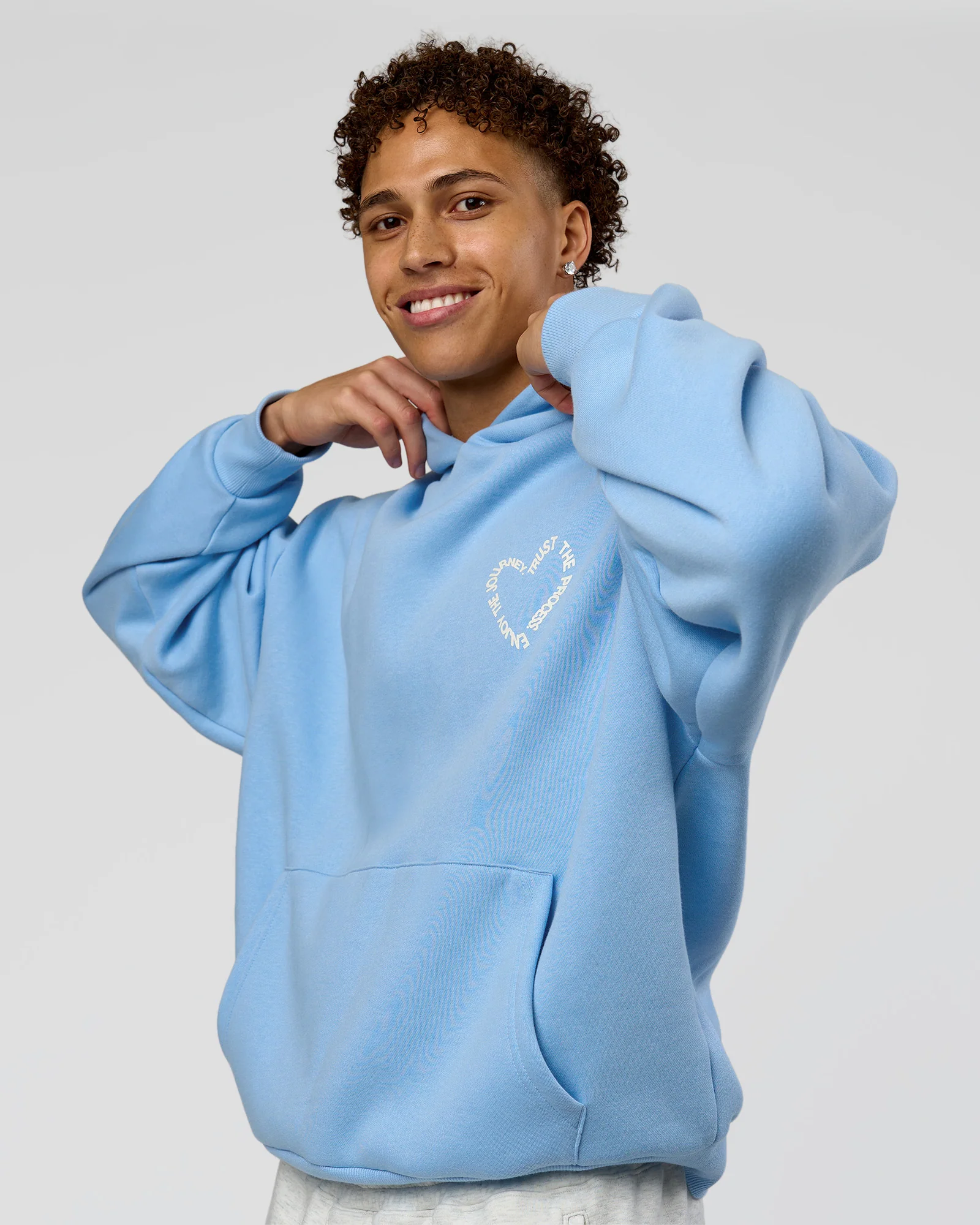 Unisex Love The Process Oversize Hoodie - Open Air-Off White - Image 2