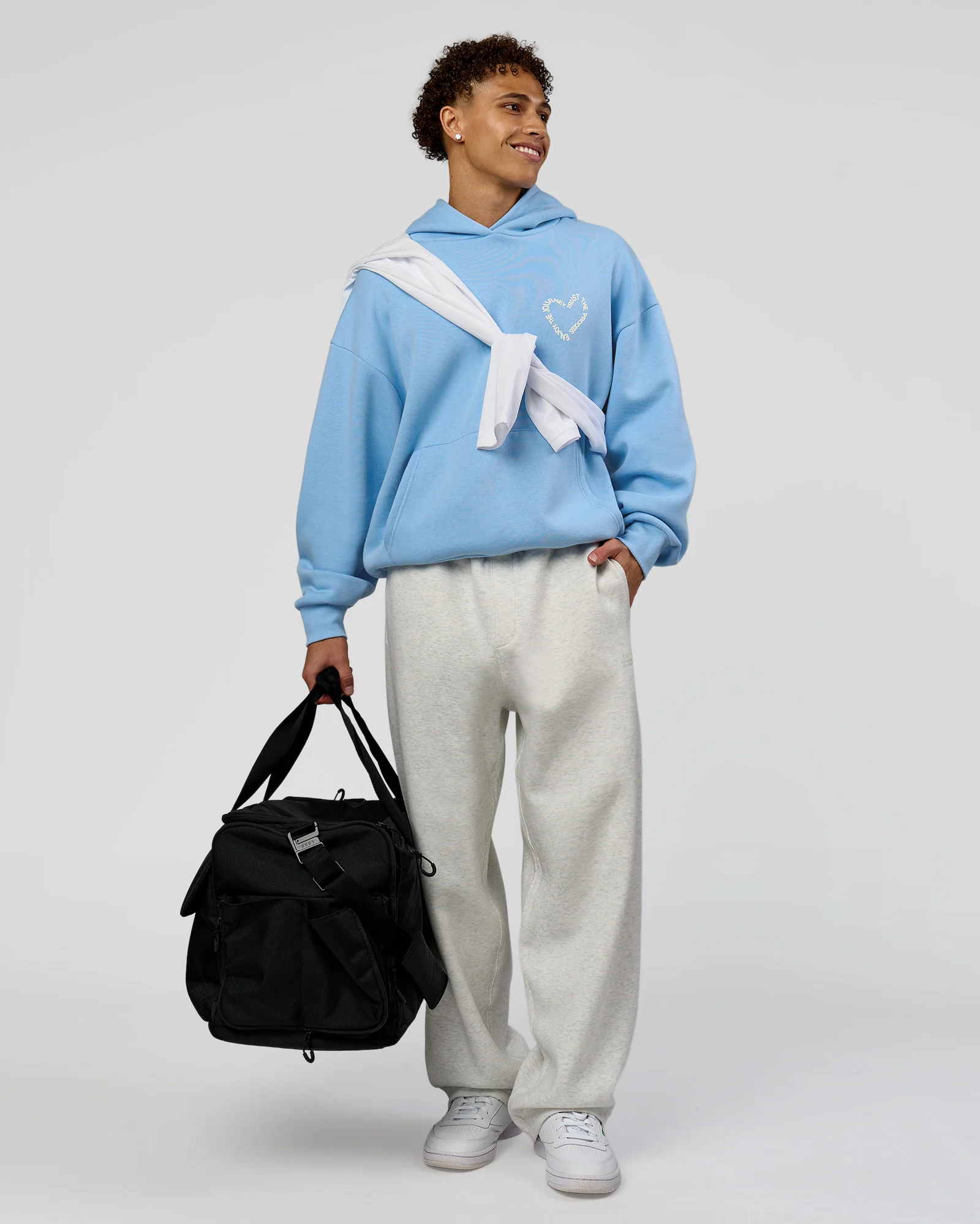 Unisex Love The Process Oversize Hoodie - Open Air-Off White - Image 6