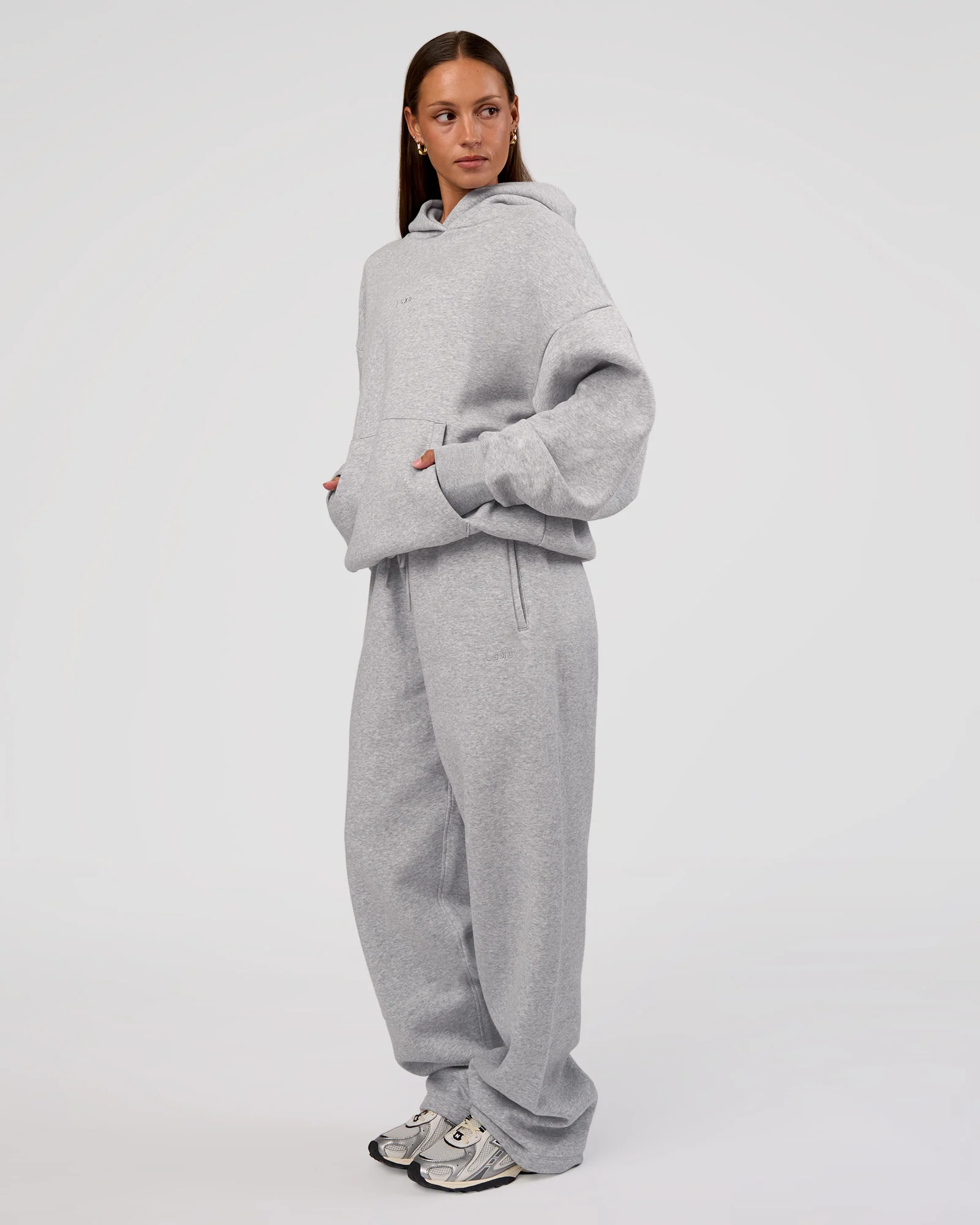 MVP Oversized Hoodie - Lt Grey Marl - Image 9