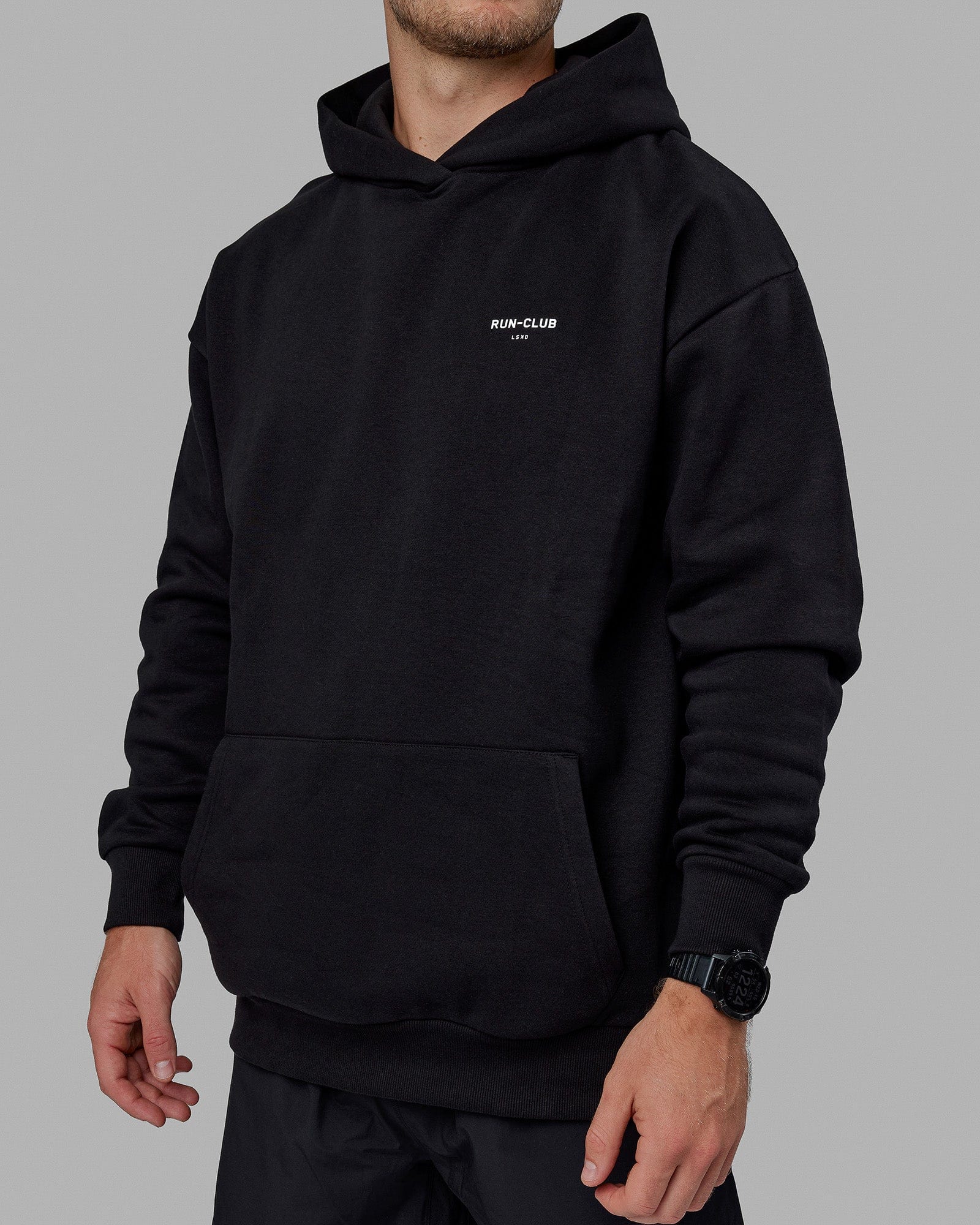 RUN-CLUB Hoodie Oversize - Black - Image 10