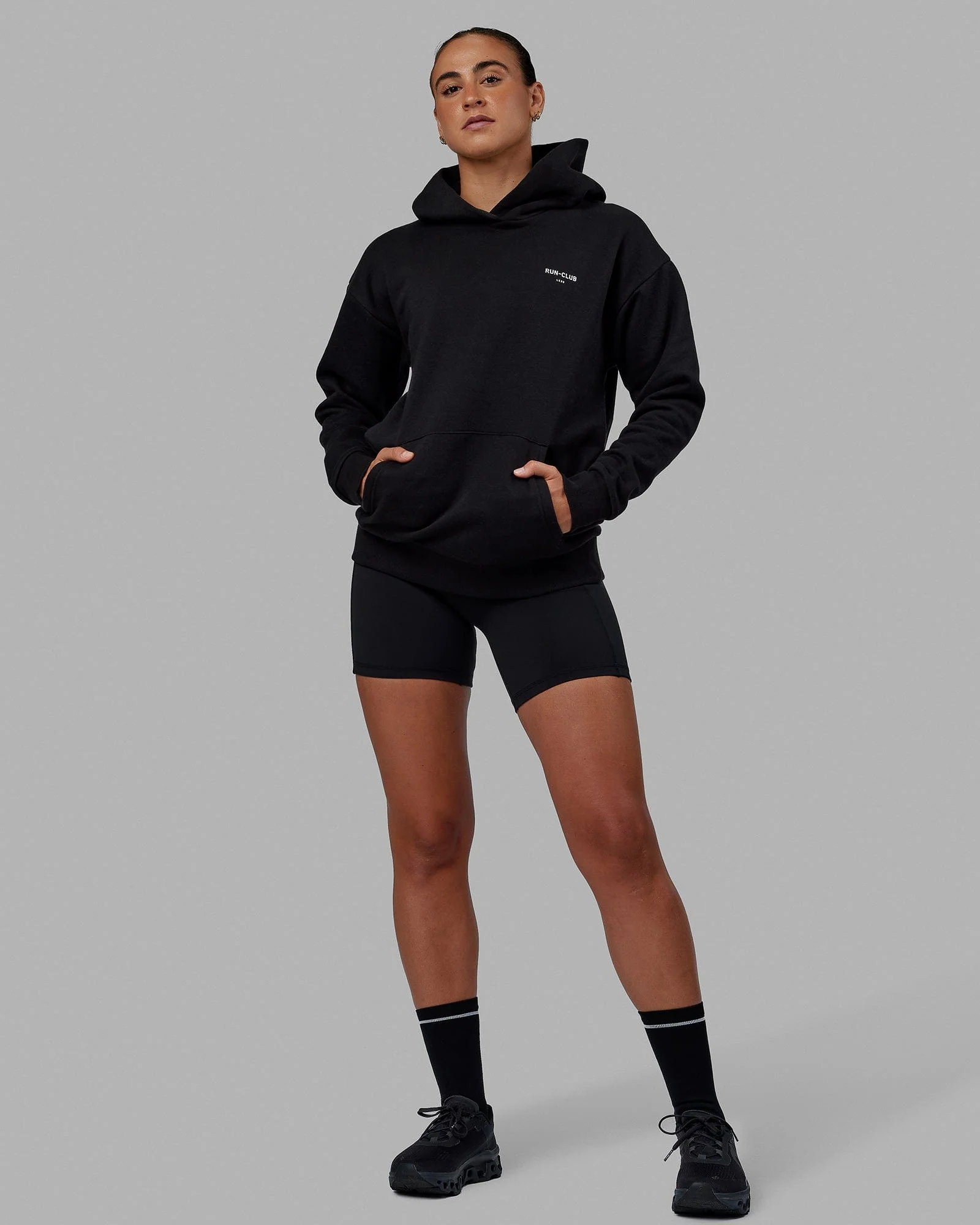 RUN-CLUB Hoodie Oversize - Black - Image 11