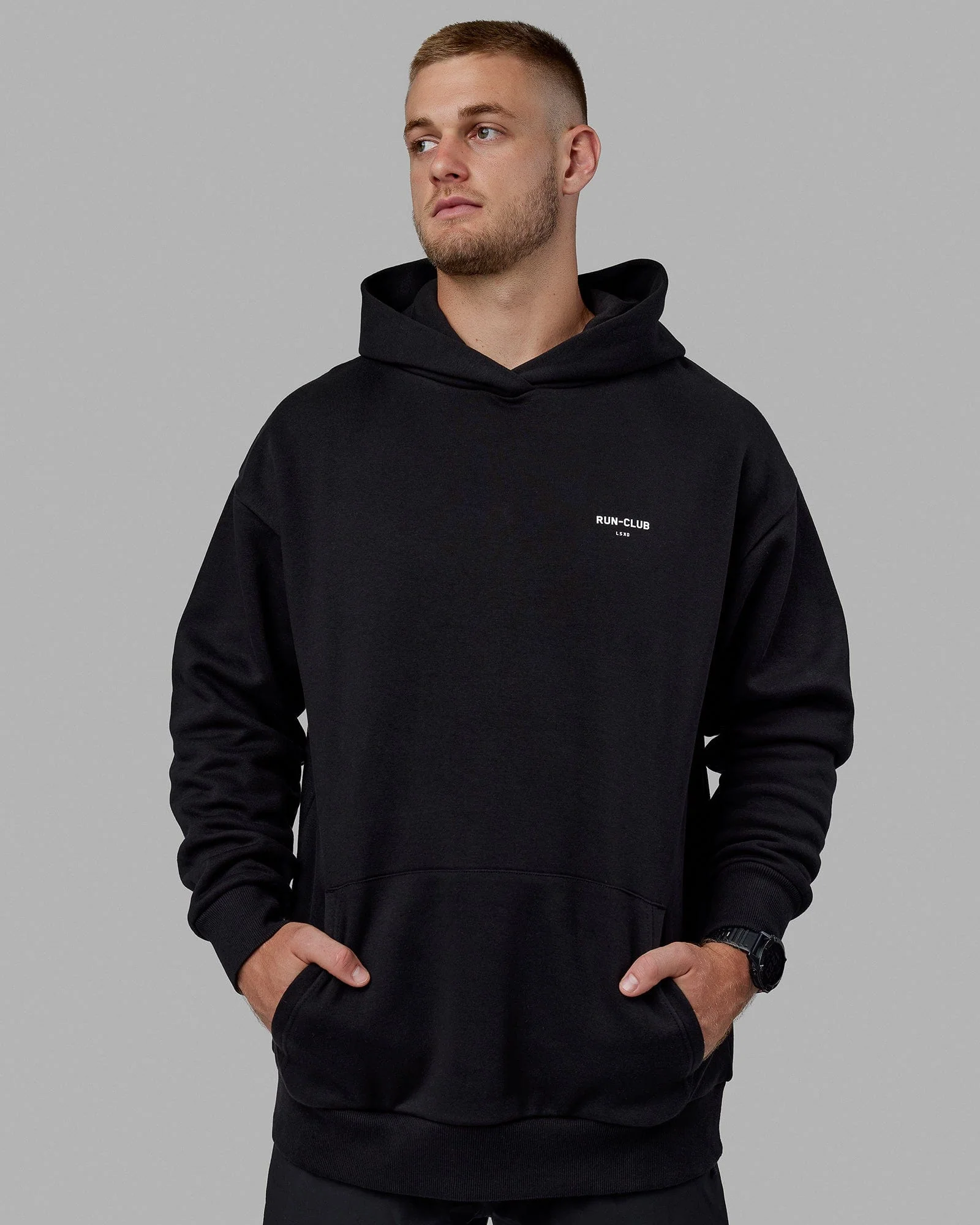 RUN-CLUB Hoodie Oversize - Black - Image 2
