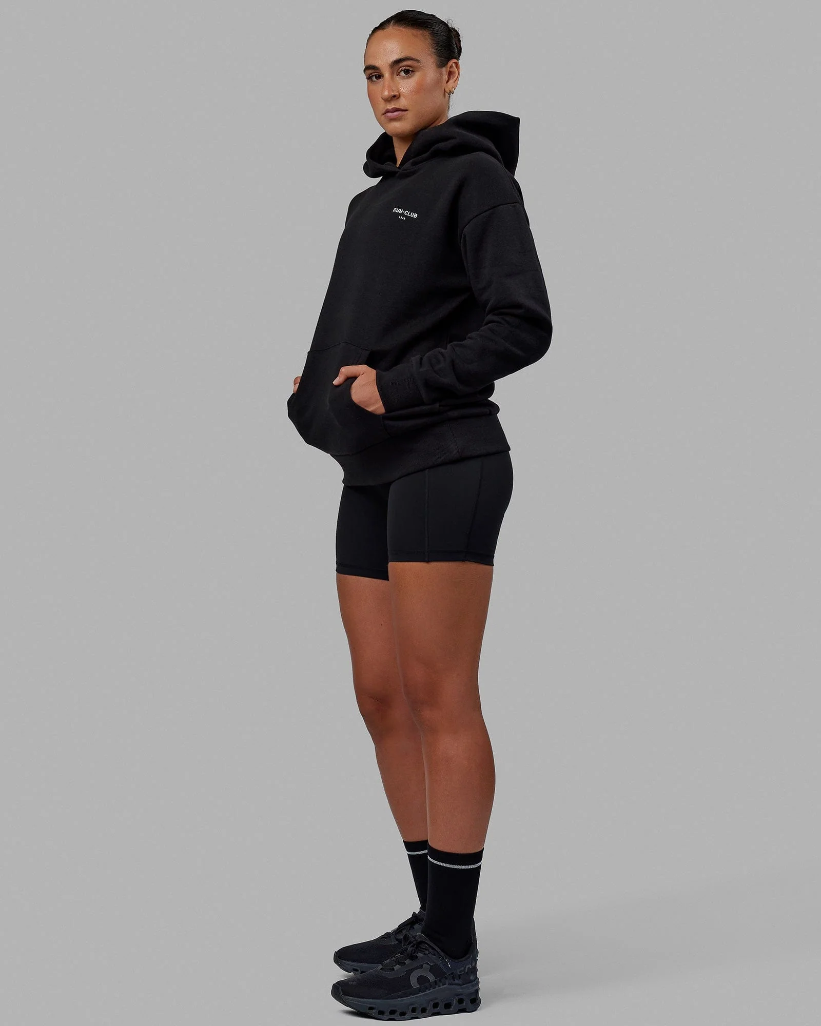 RUN-CLUB Hoodie Oversize - Black - Image 3