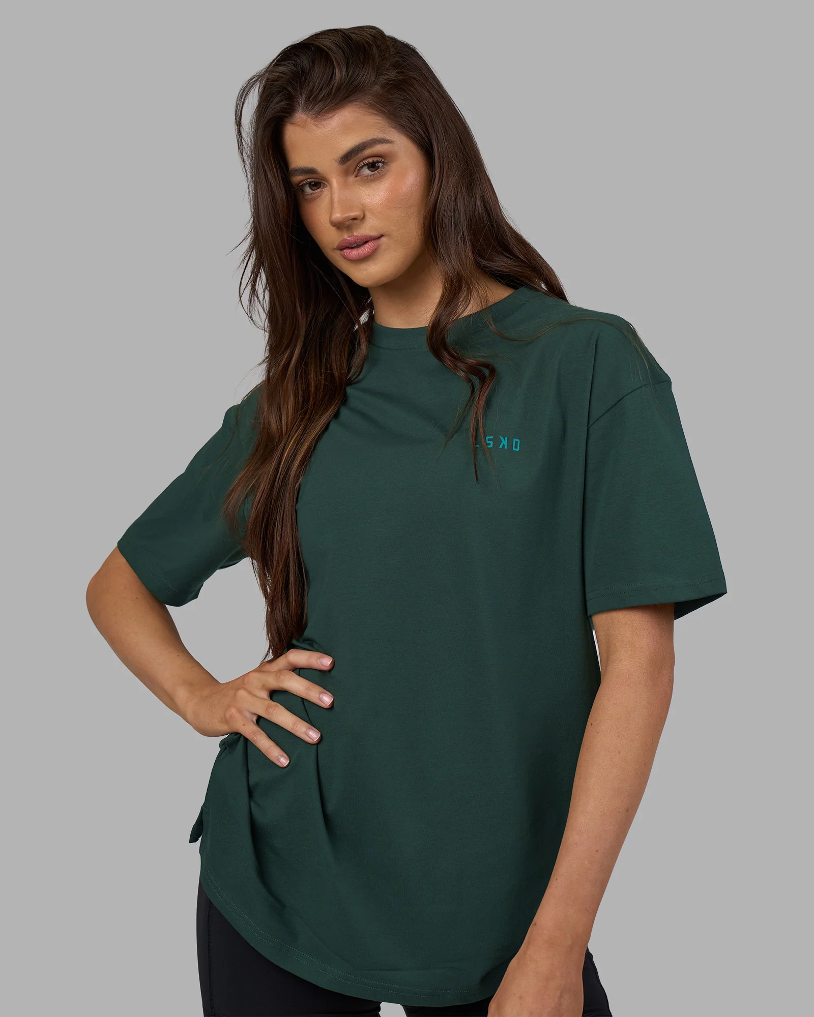 Unisex Strike Through FLXCotton Tee Oversize - Vital Green-Alexandrite - Image 3
