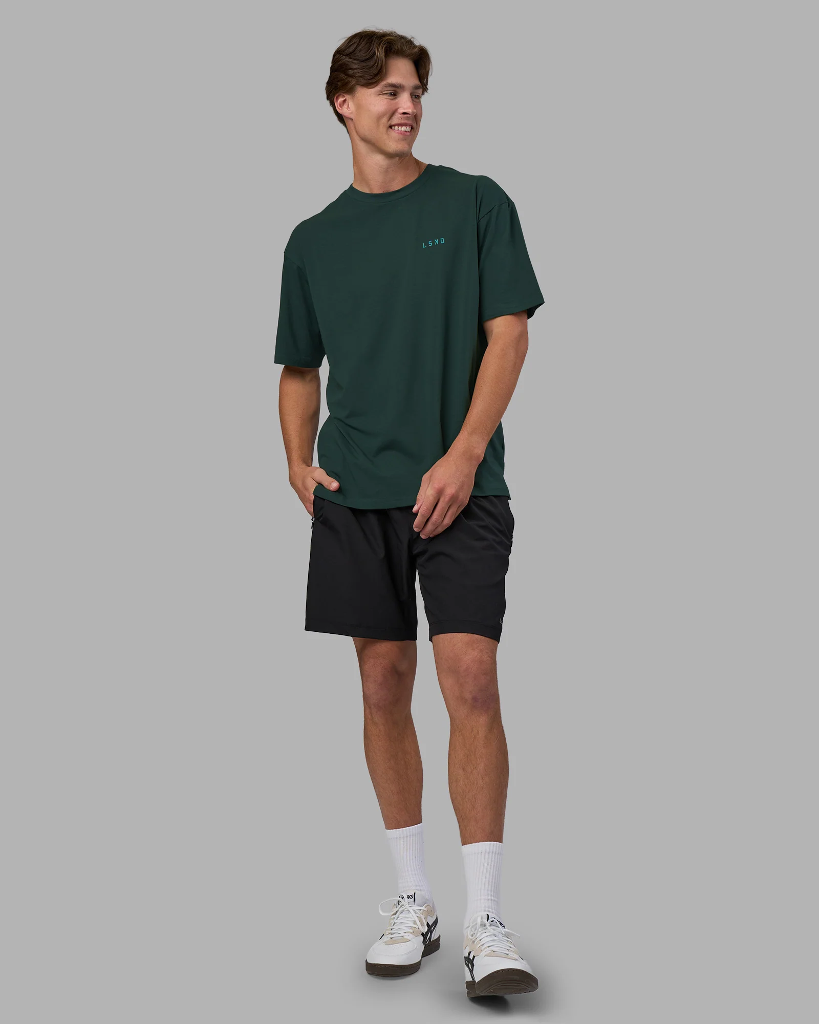 Unisex Strike Through FLXCotton Tee Oversize - Vital Green-Alexandrite - Image 4