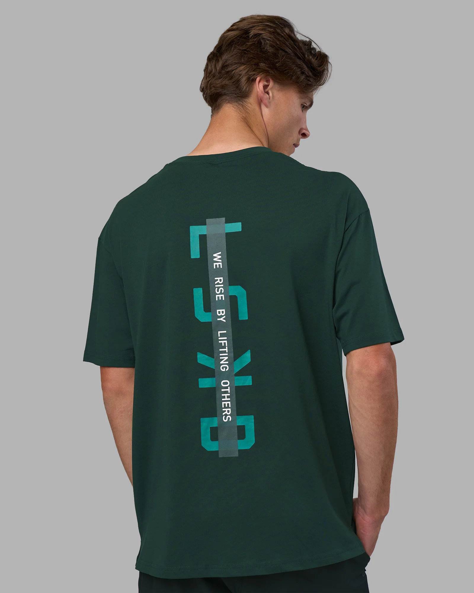 Unisex Strike Through FLXCotton Tee Oversize - Vital Green-Alexandrite - Image 5