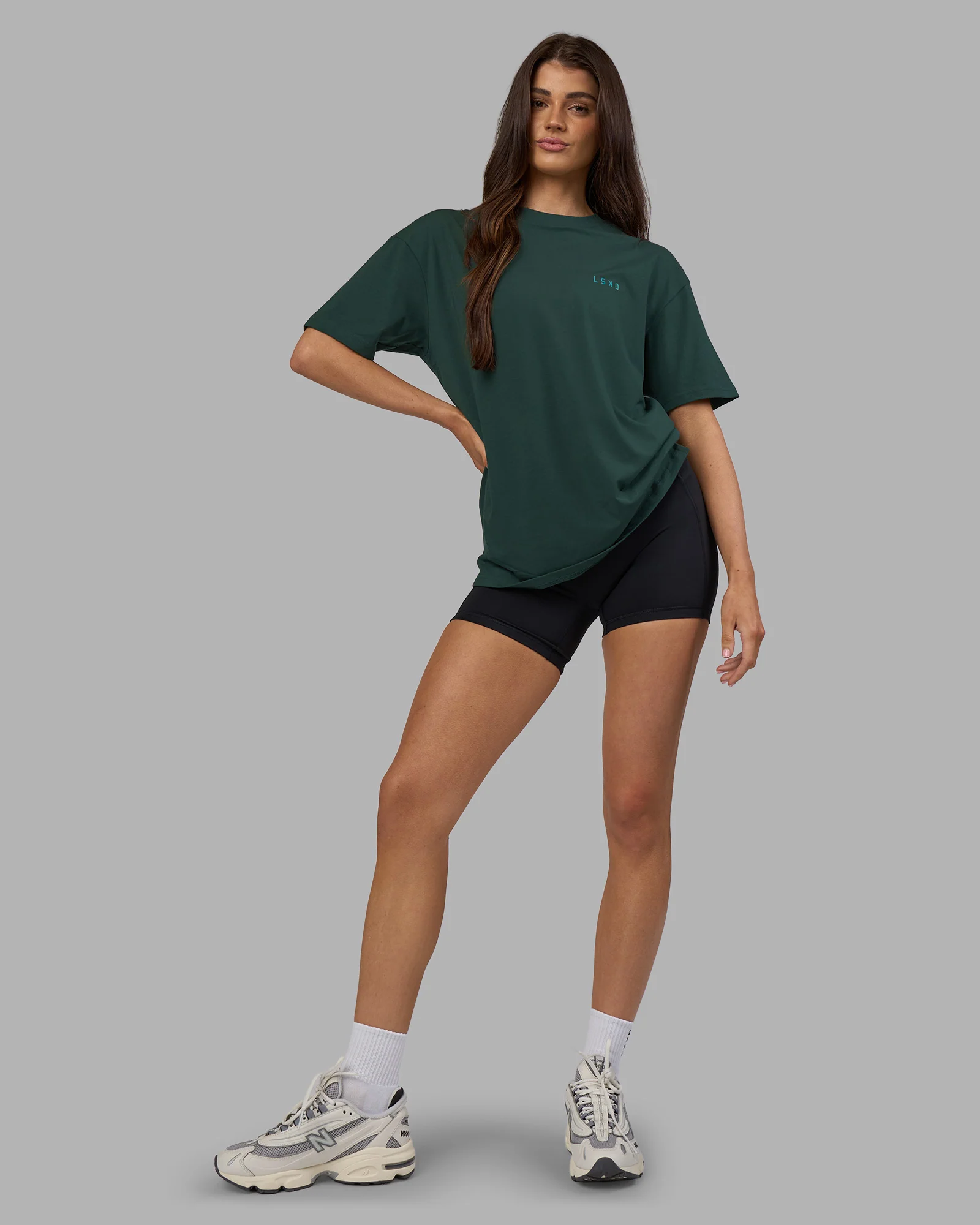 Unisex Strike Through FLXCotton Tee Oversize - Vital Green-Alexandrite - Image 7