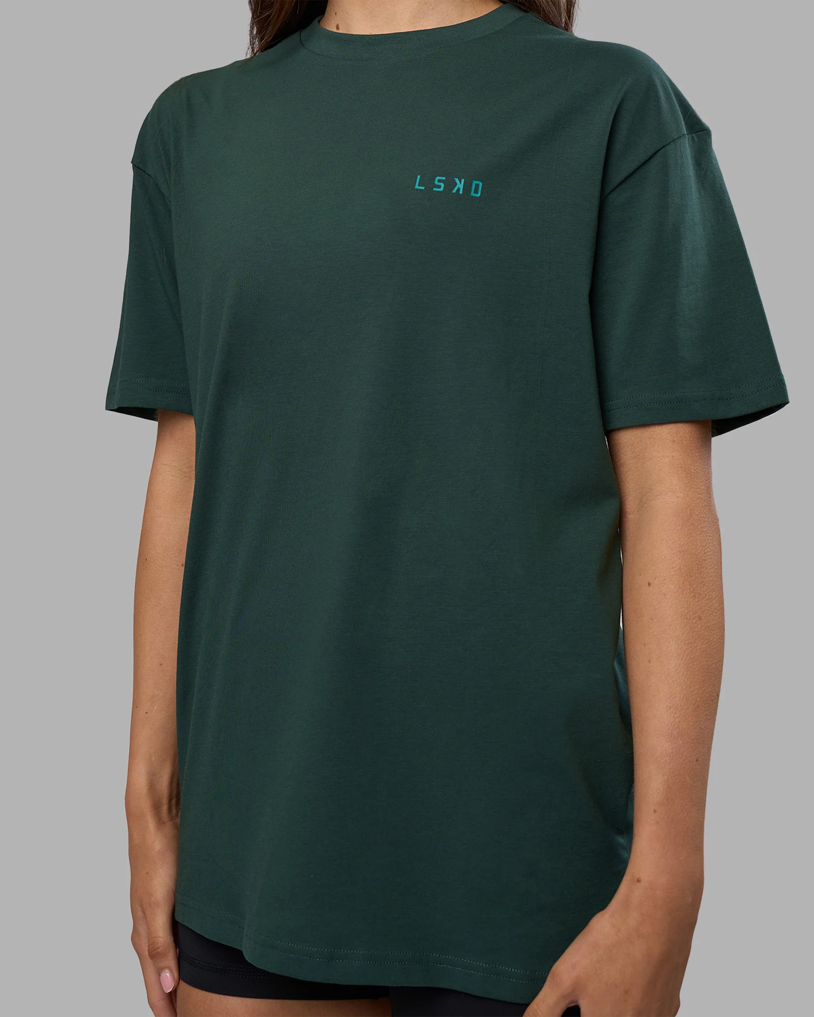 Unisex Strike Through FLXCotton Tee Oversize - Vital Green-Alexandrite - Image 8