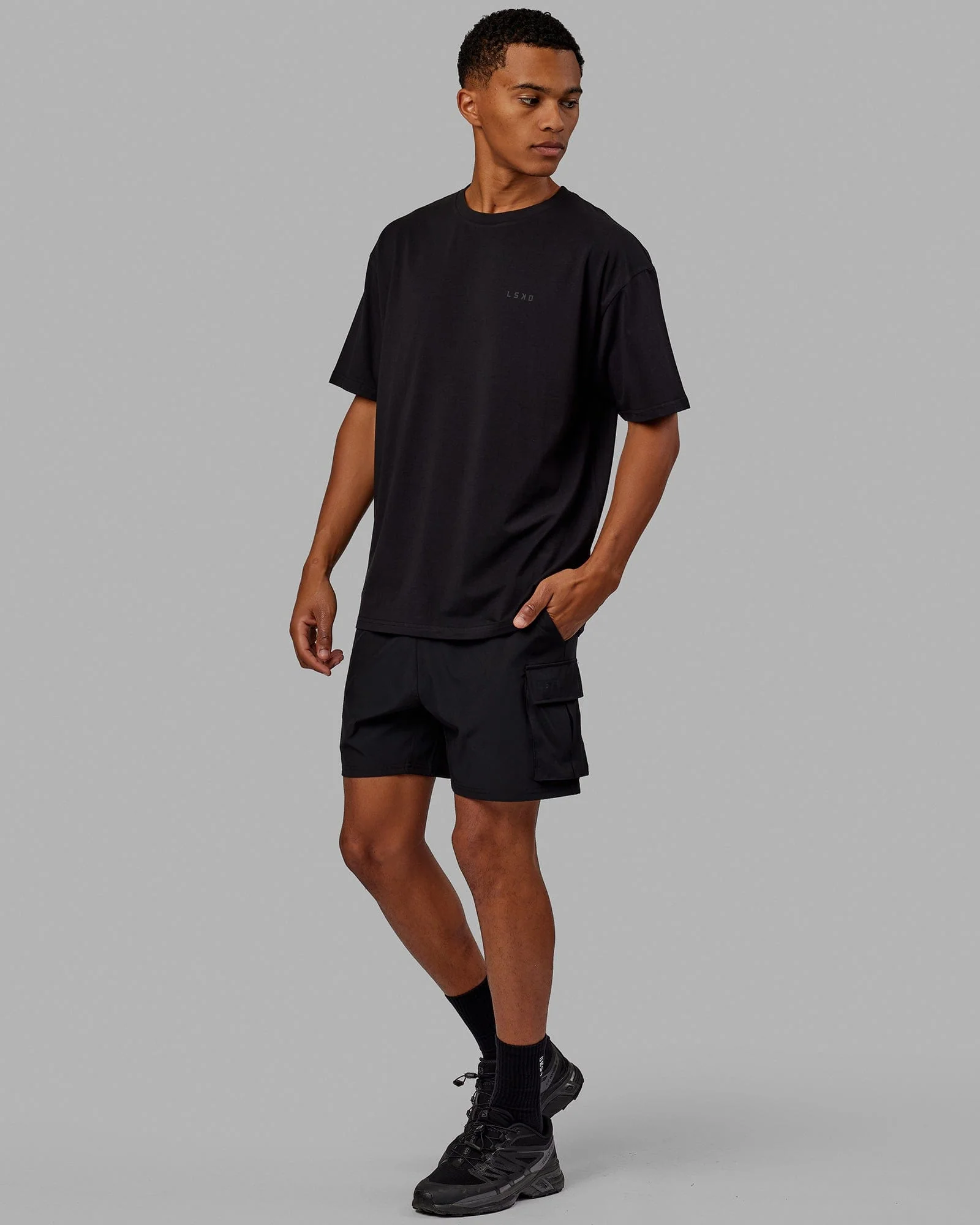 VS5 FLXCotton Tee Oversize - Black-Black - Image 5