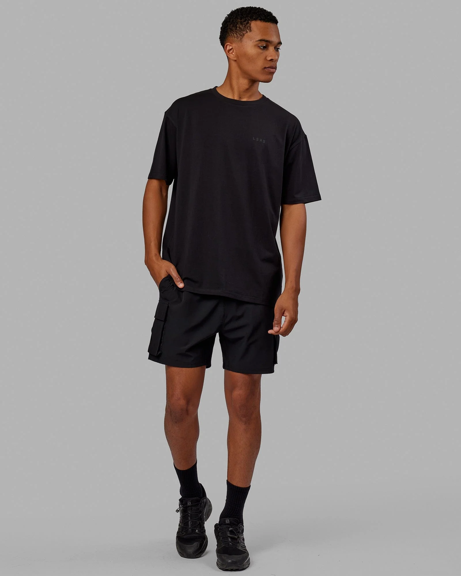 VS5 FLXCotton Tee Oversize - Black-Black - Image 9
