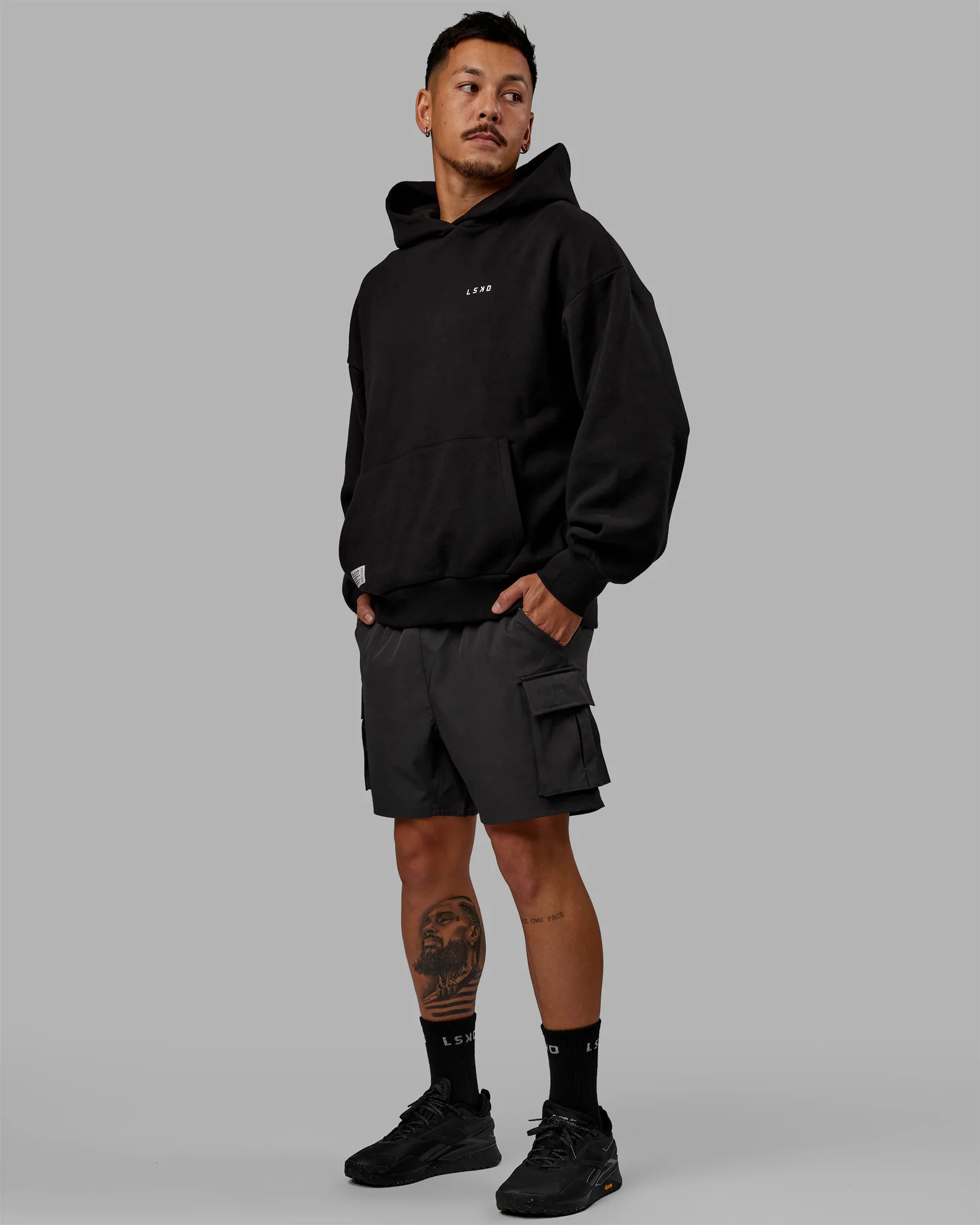VS6 Hoodie Oversize - Black-White - Image 10