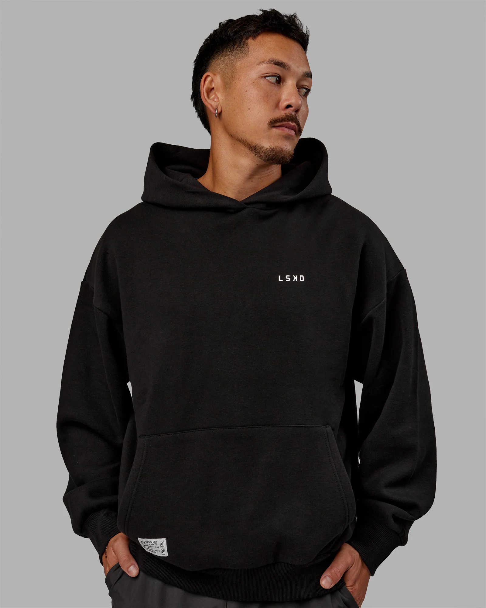 VS6 Hoodie Oversize - Black-White - Image 3