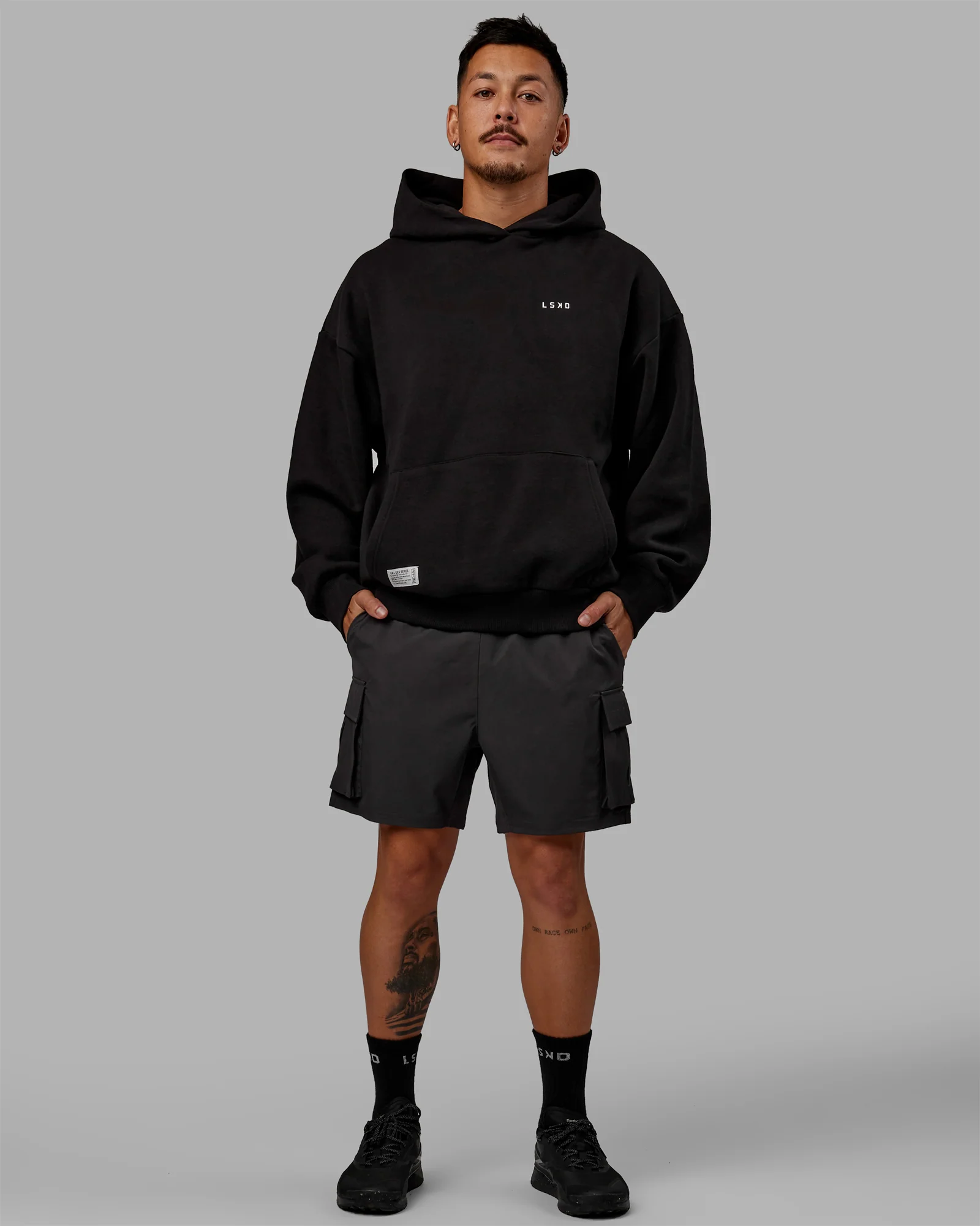 VS6 Hoodie Oversize - Black-White - Image 5