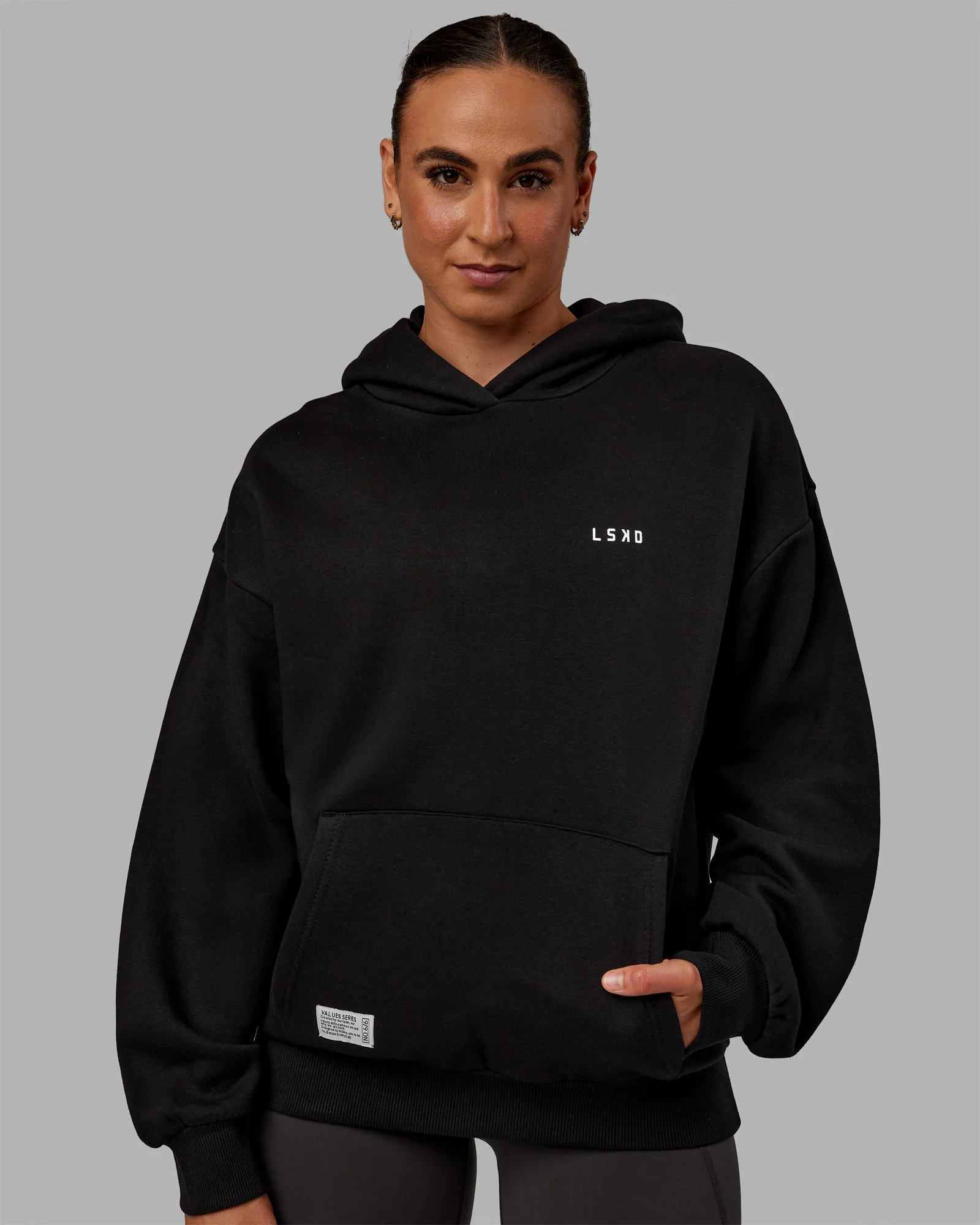 VS6 Hoodie Oversize - Black-White - Image 6