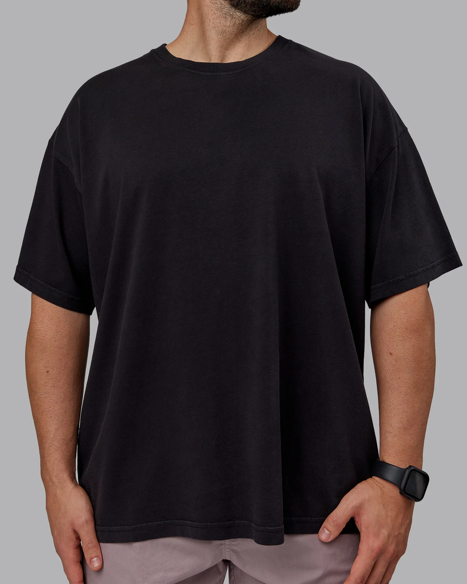 Pressure Washed Heavyweight Oversize Tee - Black-White - Image 10