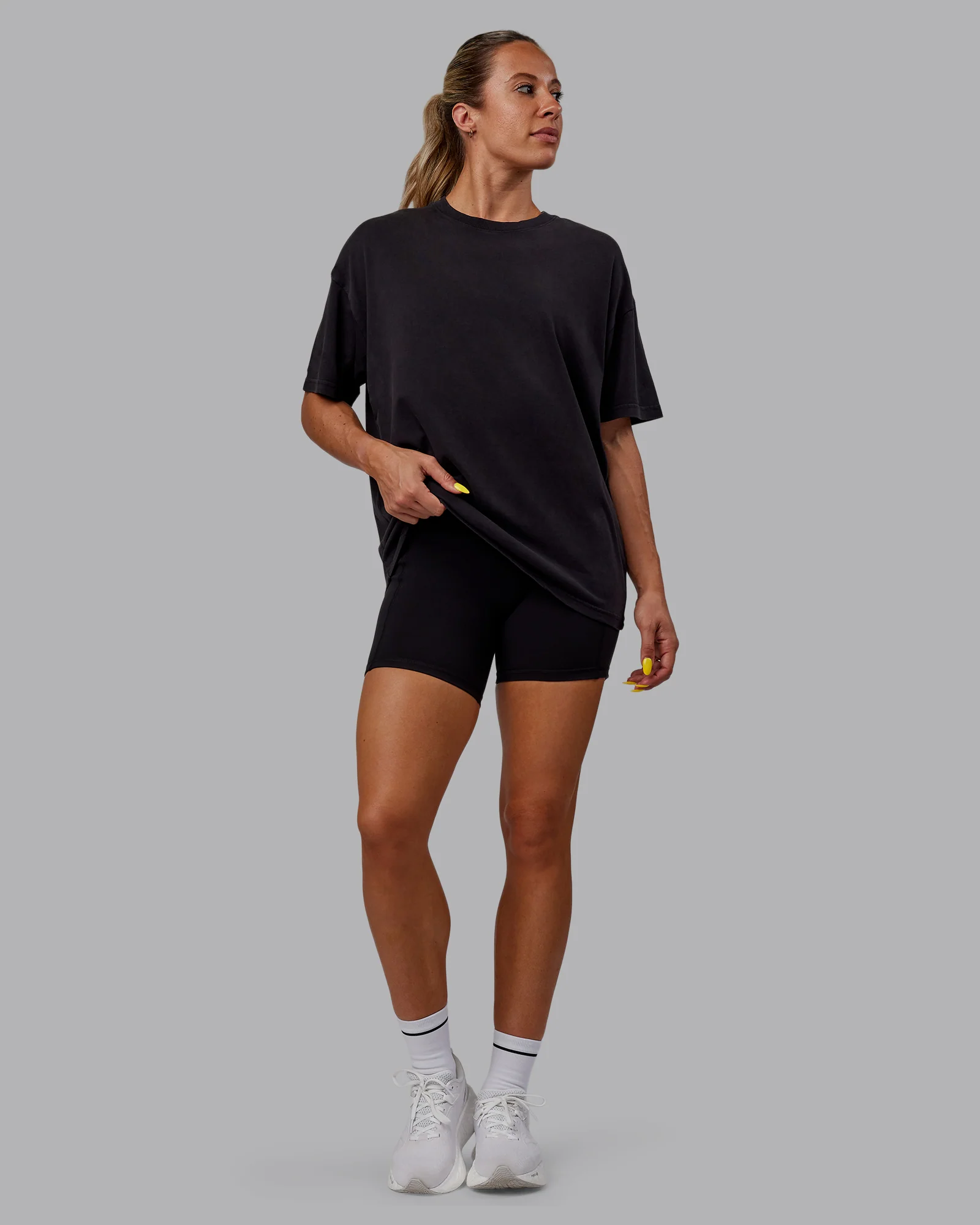 Pressure Washed Heavyweight Oversize Tee - Black-White - Image 11