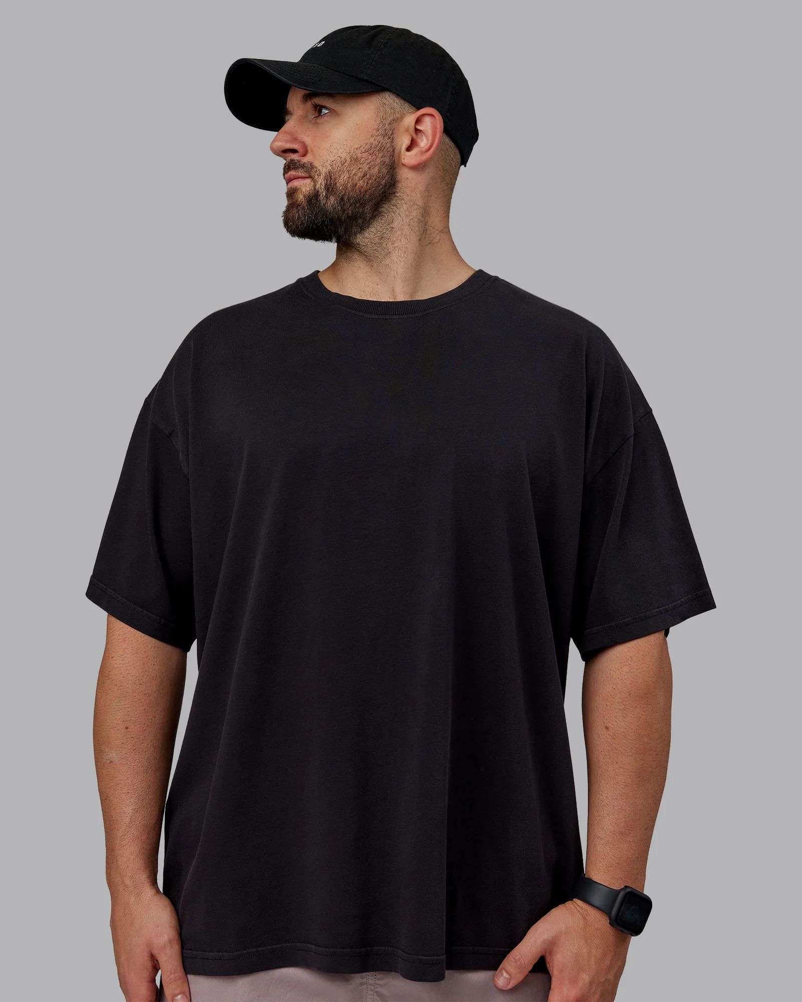 Pressure Washed Heavyweight Oversize Tee - Black-White - Image 2