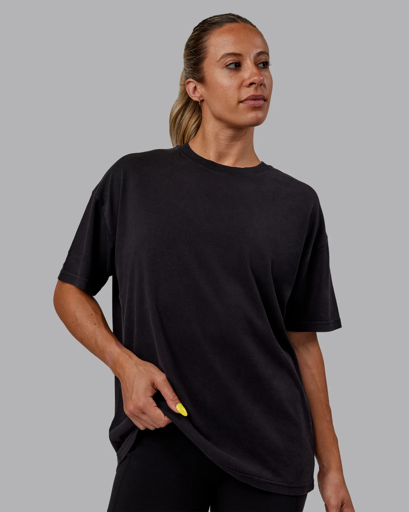 Pressure Washed Heavyweight Oversize Tee - Black-White - Image 5