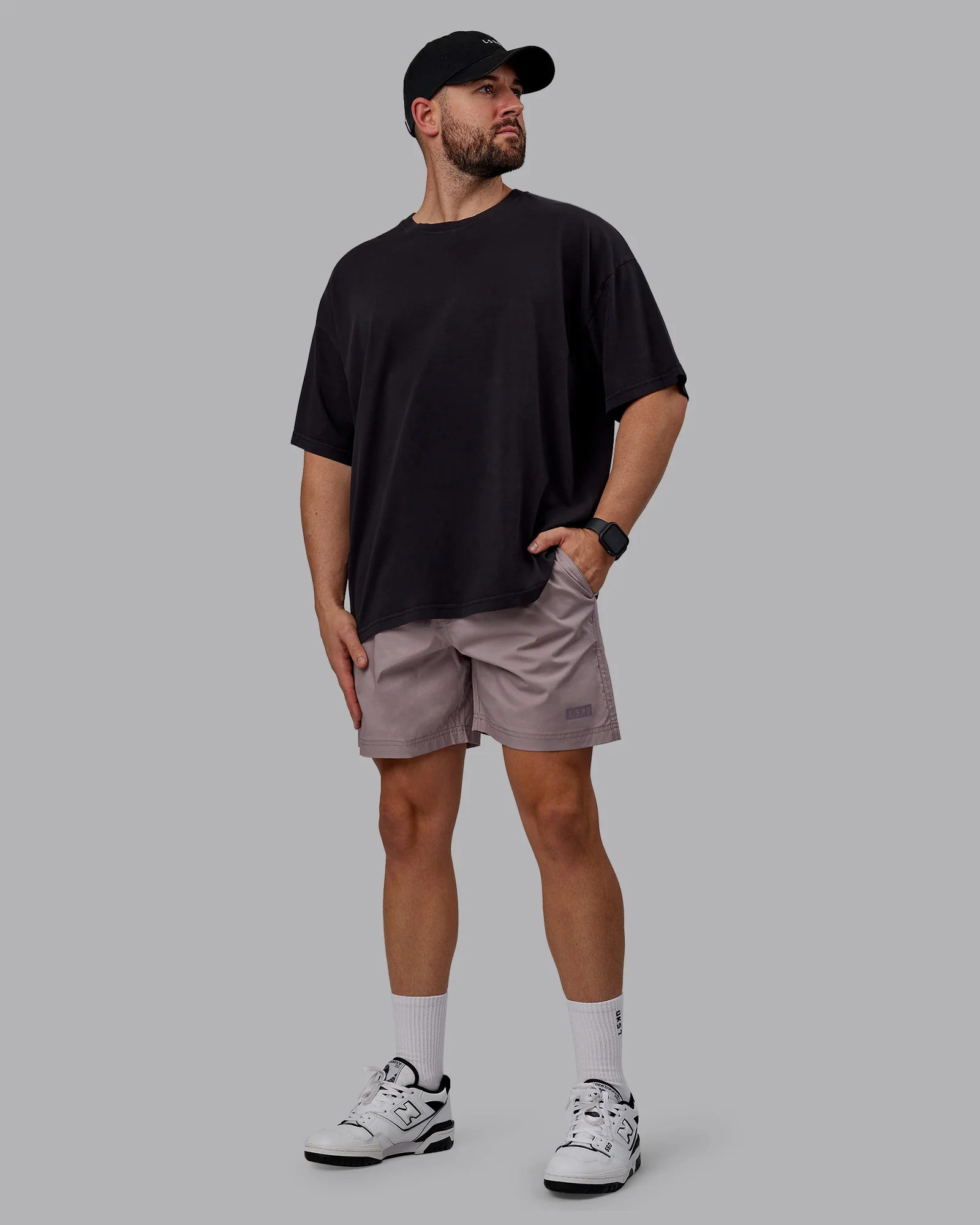 Pressure Washed Heavyweight Oversize Tee - Black-White - Image 6