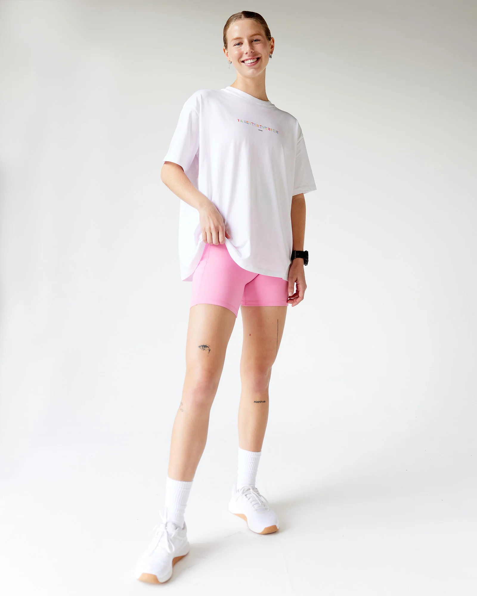 Unity Go-To FLXCotton Tee - White-Rainbow - Image 4
