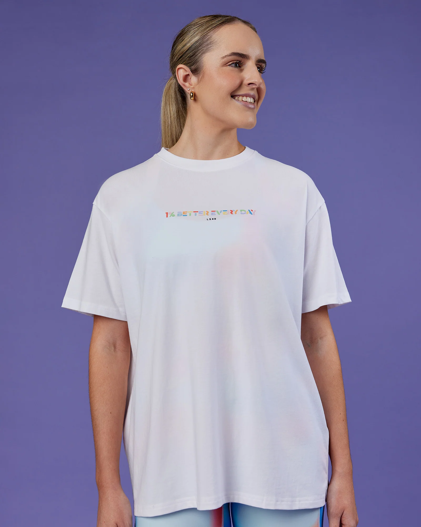 Unity Go-To FLXCotton Tee - White-Rainbow - Image 5