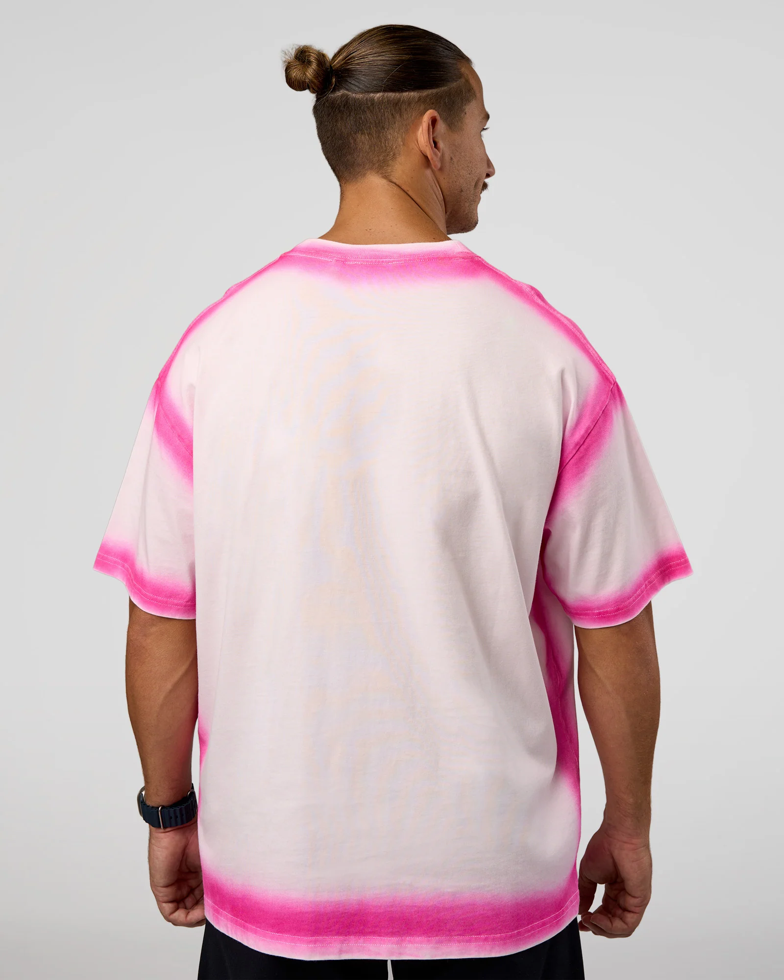 Urban Blur Heavyweight Unisex Oversized Tee - Off White-Ultra Pink - Image 6