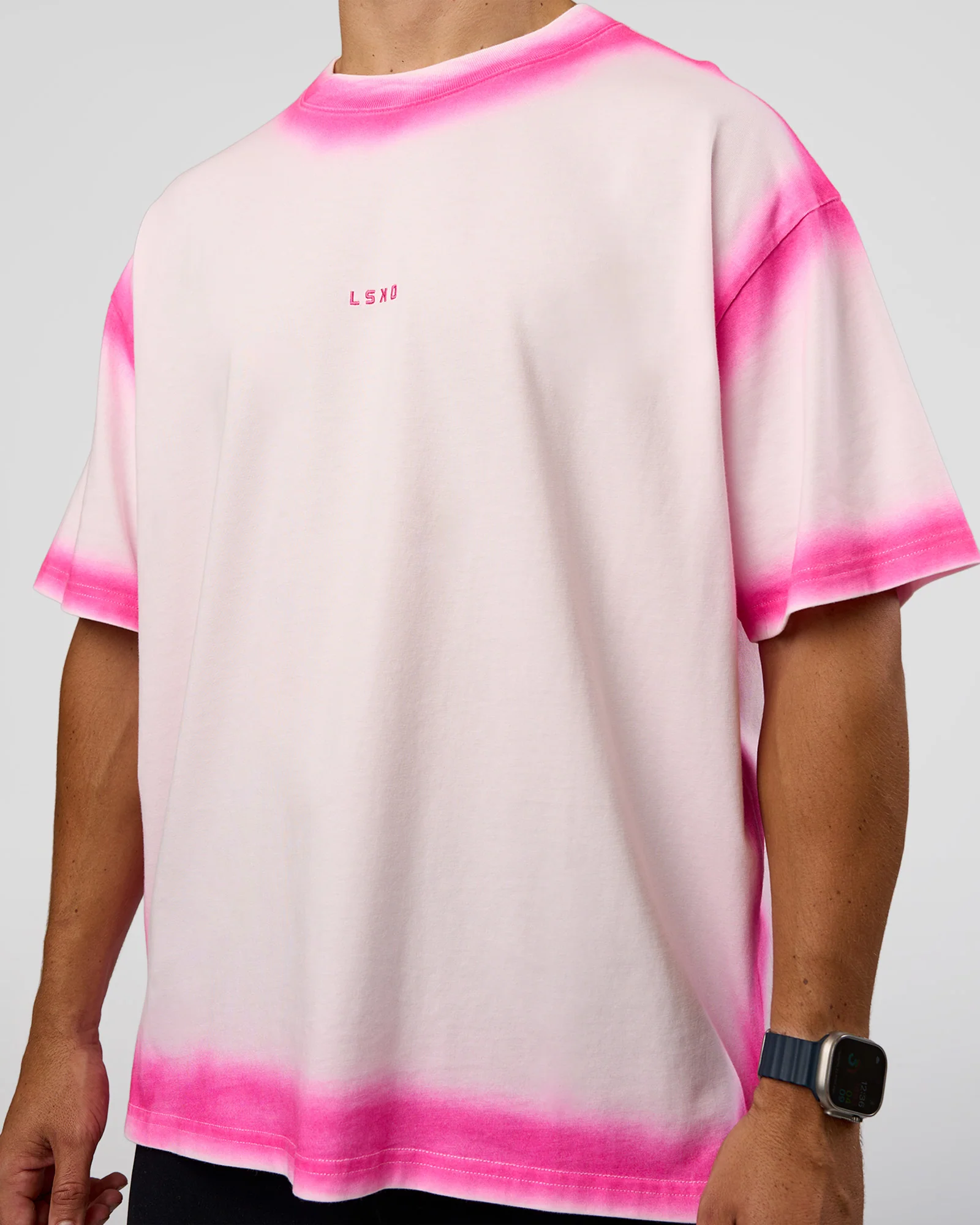 Urban Blur Heavyweight Unisex Oversized Tee - Off White-Ultra Pink - Image 7