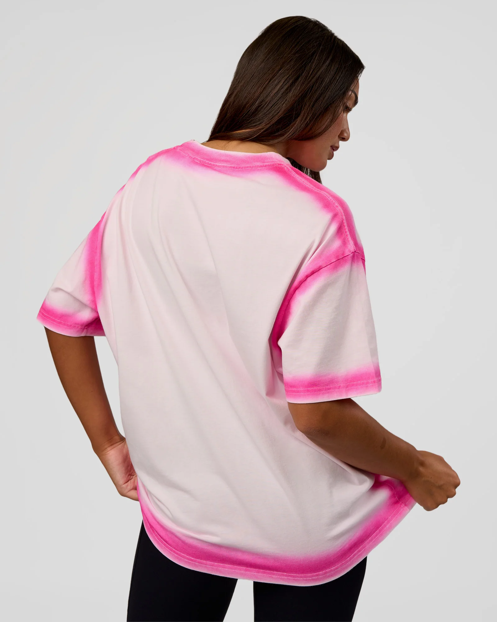 Urban Blur Heavyweight Unisex Oversized Tee - Off White-Ultra Pink - Image 8
