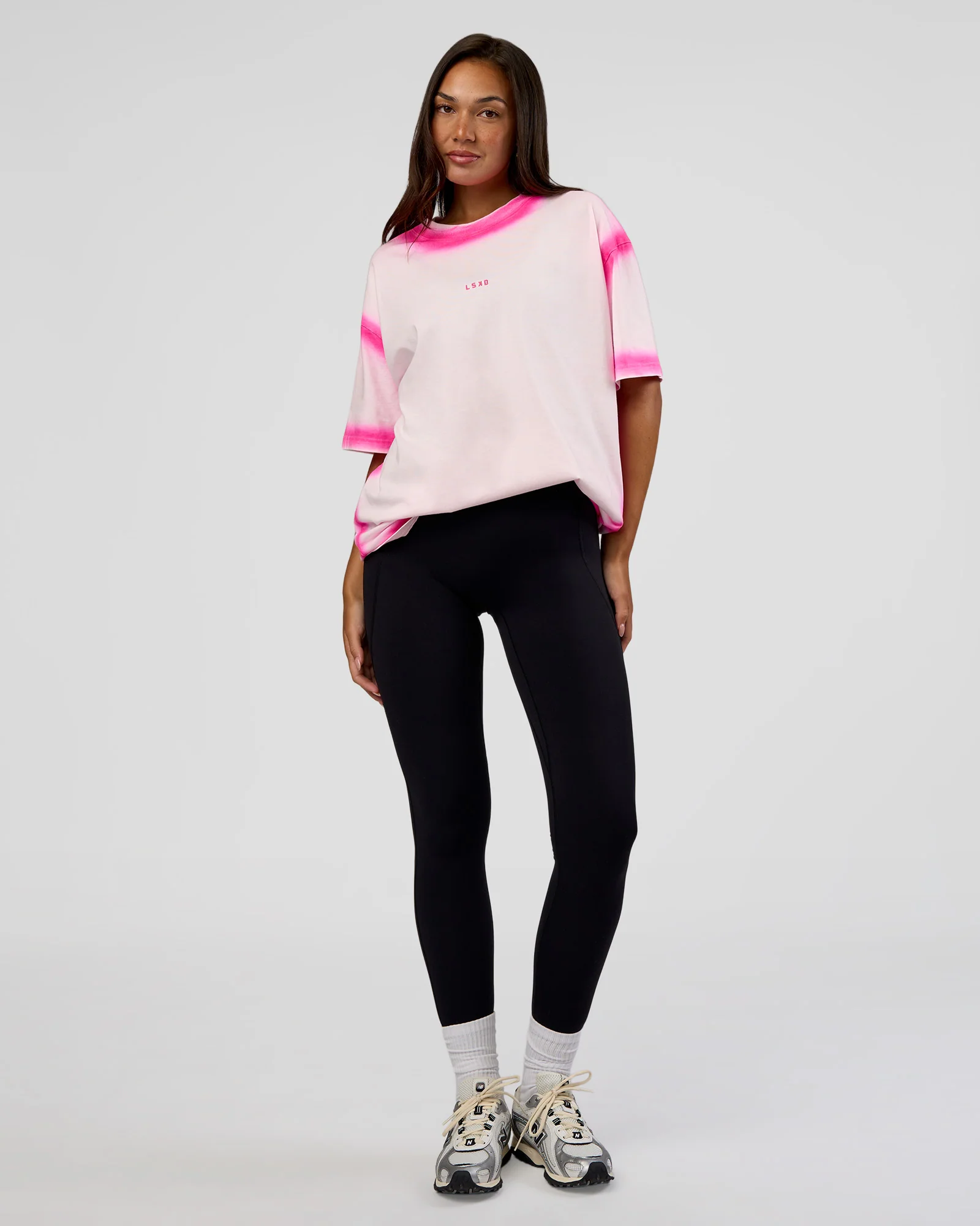 Urban Blur Heavyweight Unisex Oversized Tee - Off White-Ultra Pink - Image 9