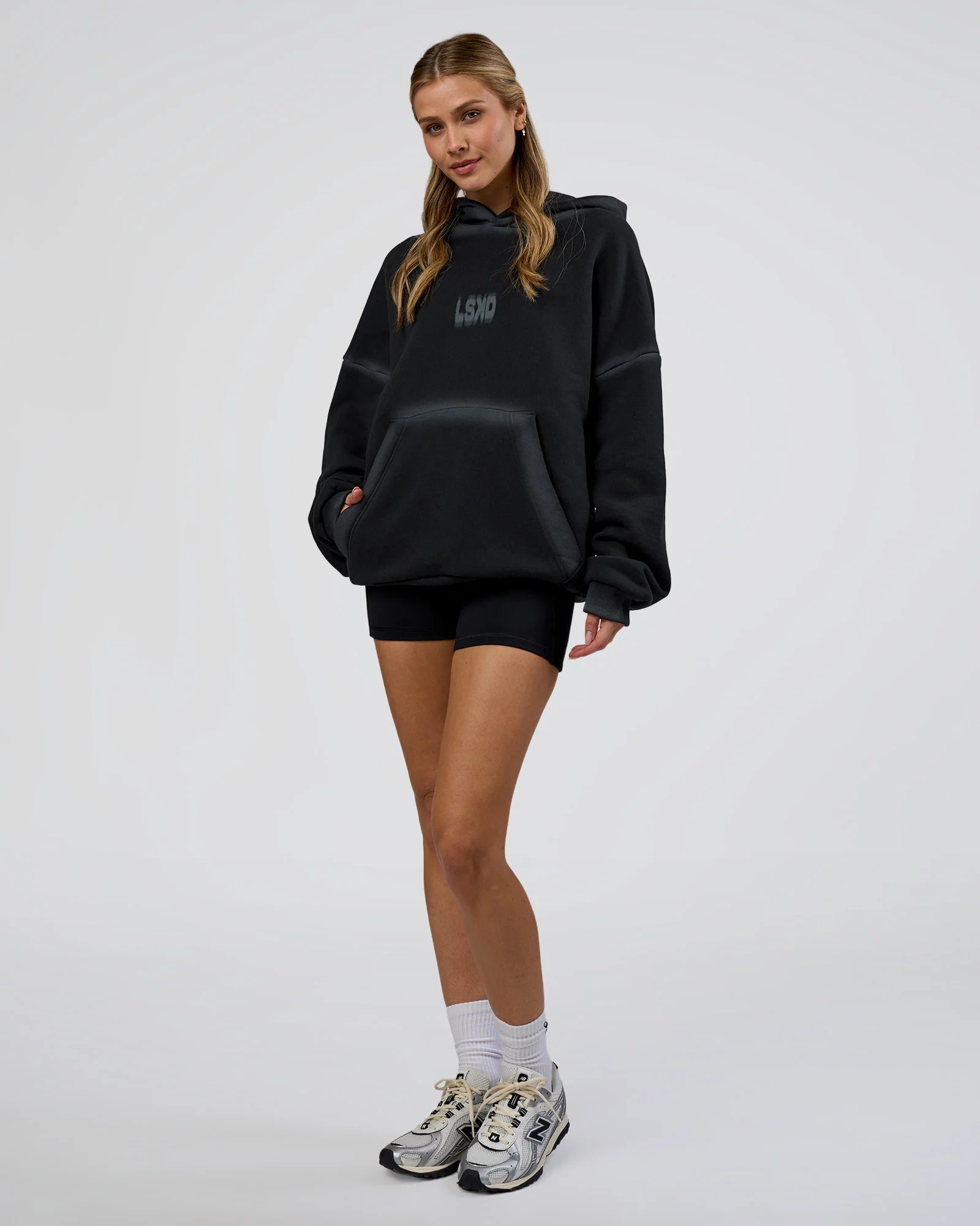 Urban Blur Unisex Oversized Hoodie - Black-Dark Storm - Image 11