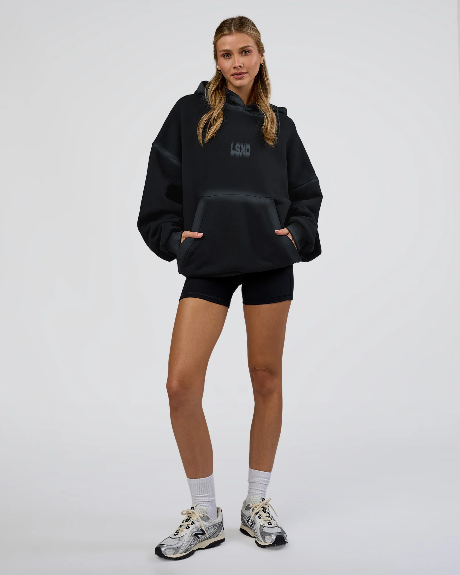 Urban Blur Unisex Oversized Hoodie - Black-Dark Storm - Image 8