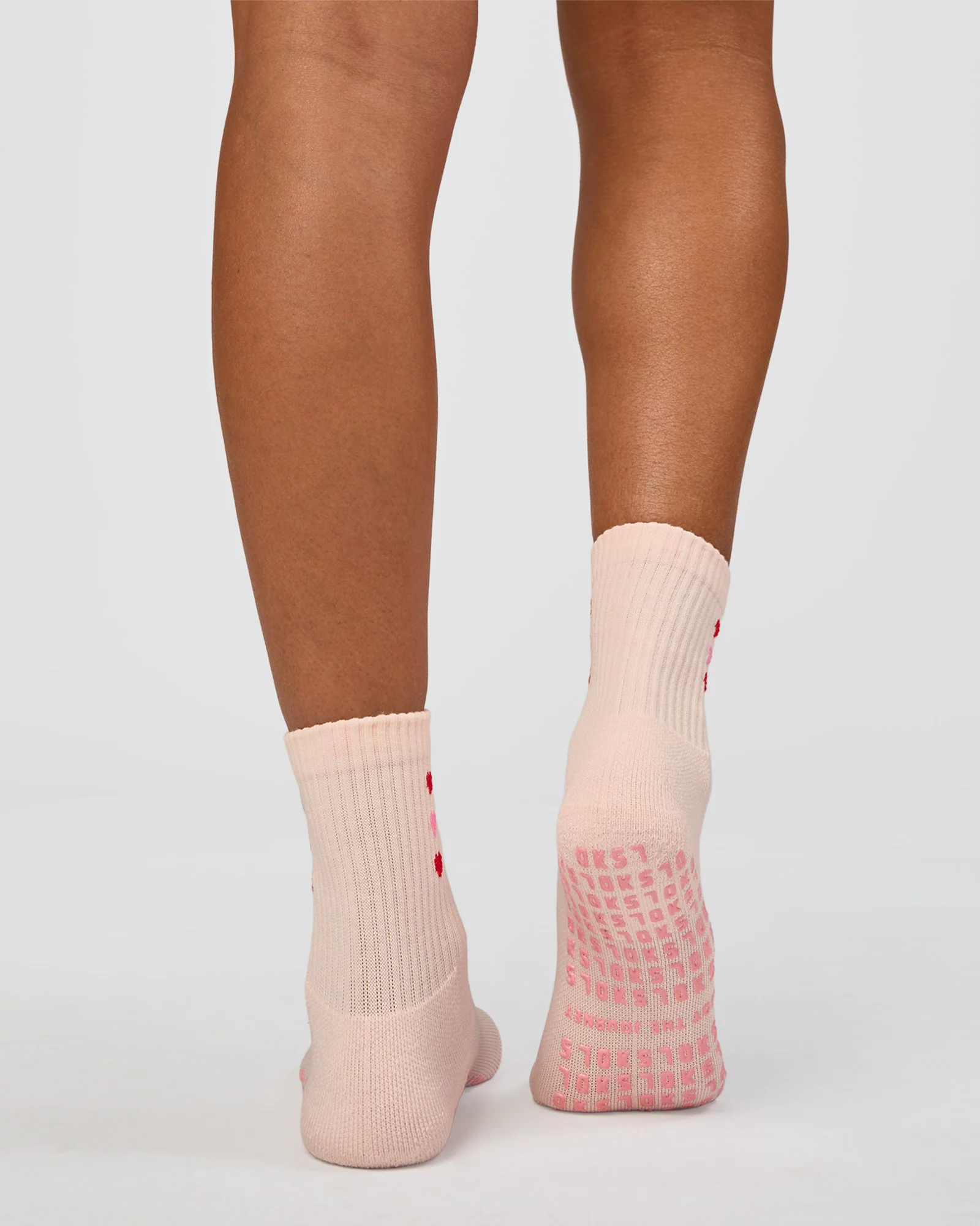 Valentines Pilates Grip Socks - Candy Pink-Flame - Image 3