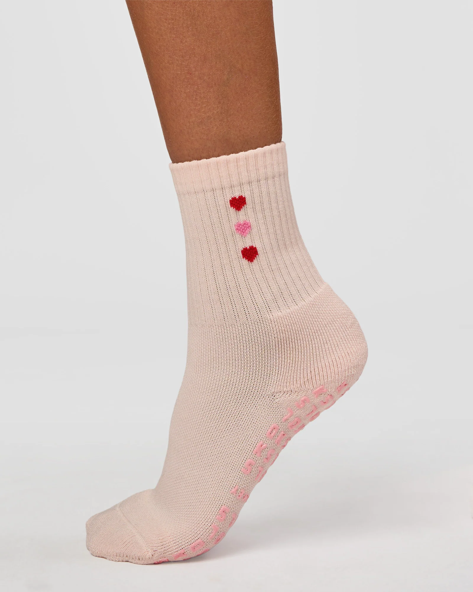 Valentines Pilates Grip Socks - Candy Pink-Flame - Image 6