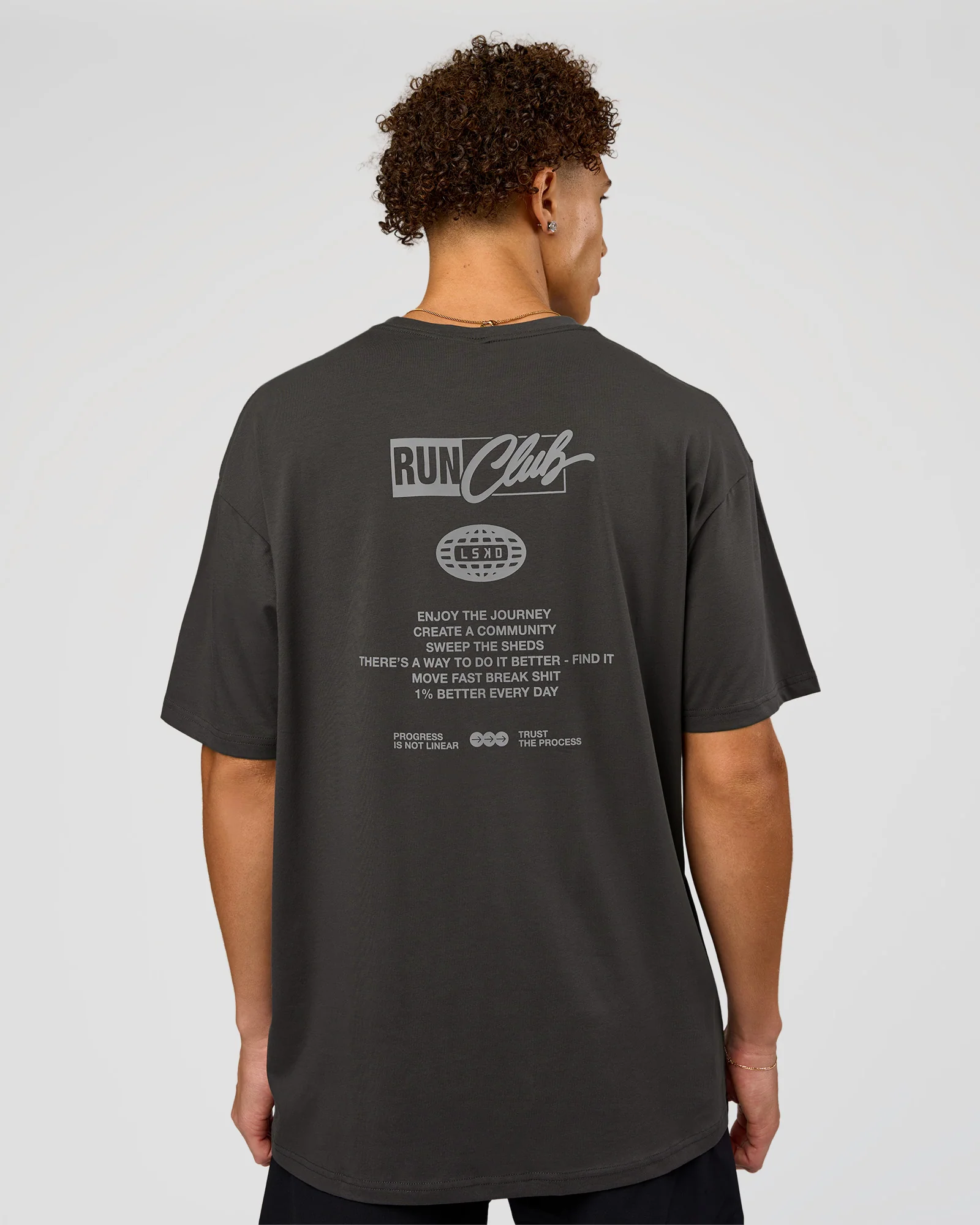 Values Run Club FLXCotton Tee - Dark Storm-Alloy - Image 2