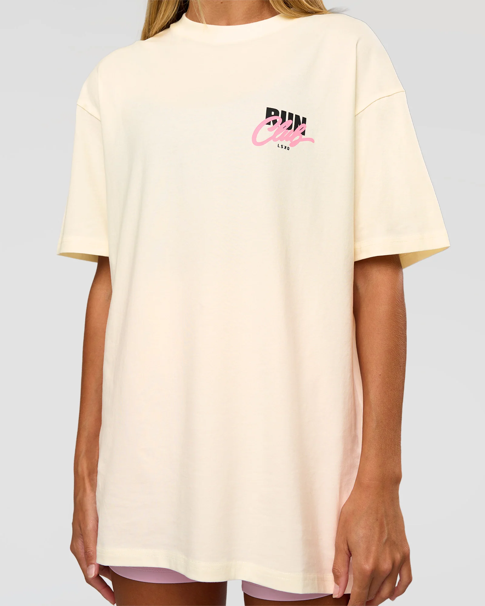 Values Run Club FLXCotton Tee - Off White-Candy Pink - Image 11
